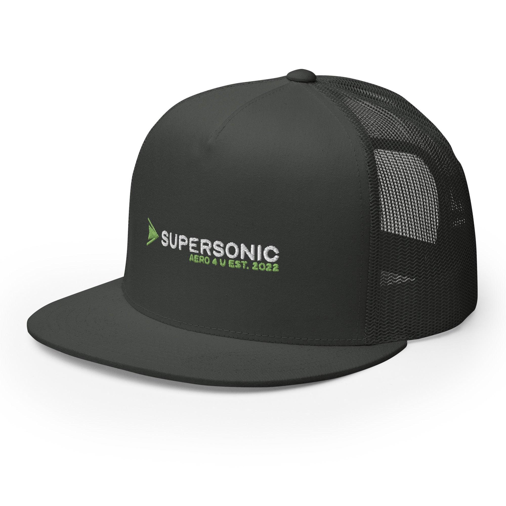Aviation Trucker Cap "Supersonic" green Flat bill für Piloten, Crews, Kinder & Planespotter made by SUPERSONIC aero 4U