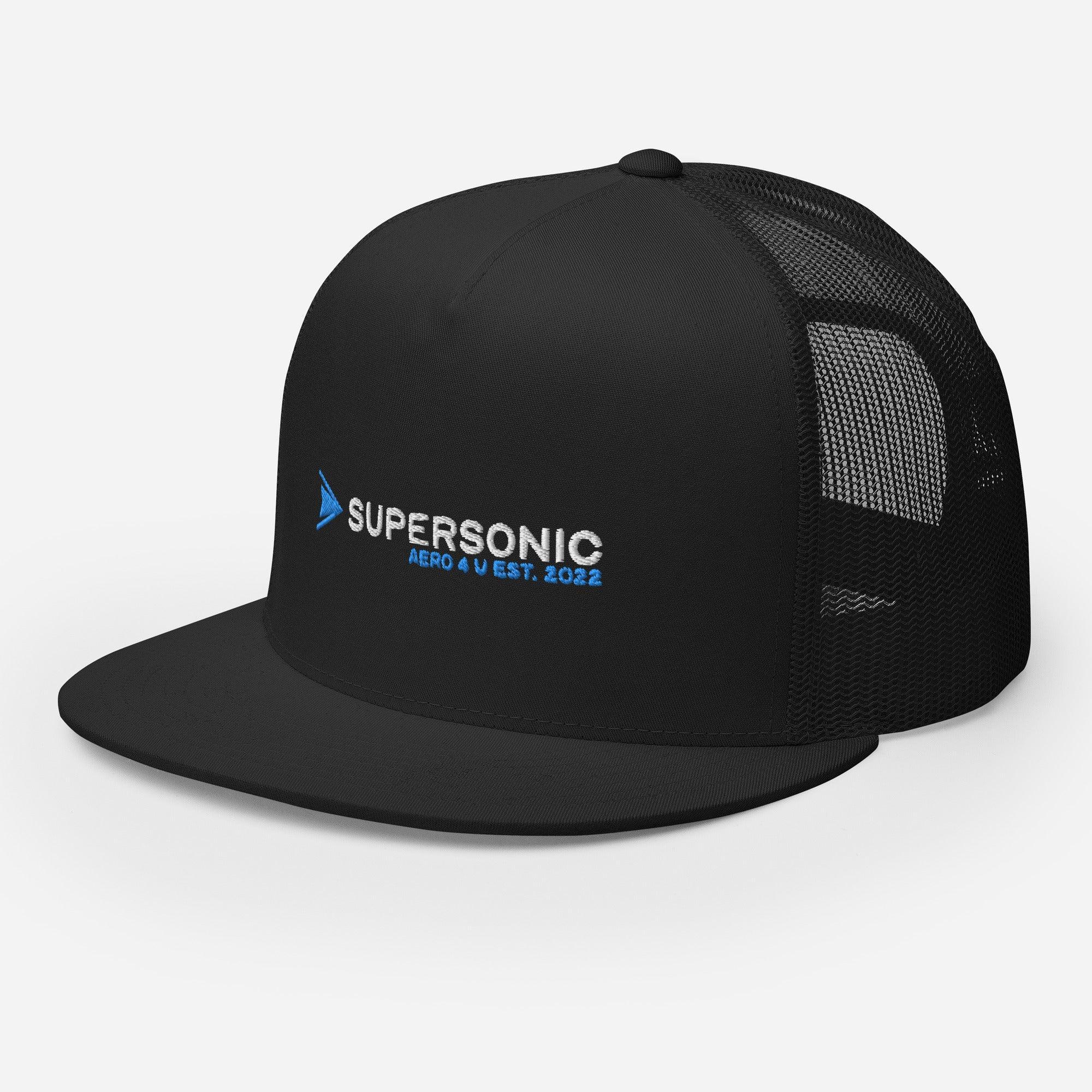 Aviation Trucker Cap "Supersonic" light blue Flat Bill für Piloten, Crews, Kinder & Planespotter made by SUPERSONIC aero 4U