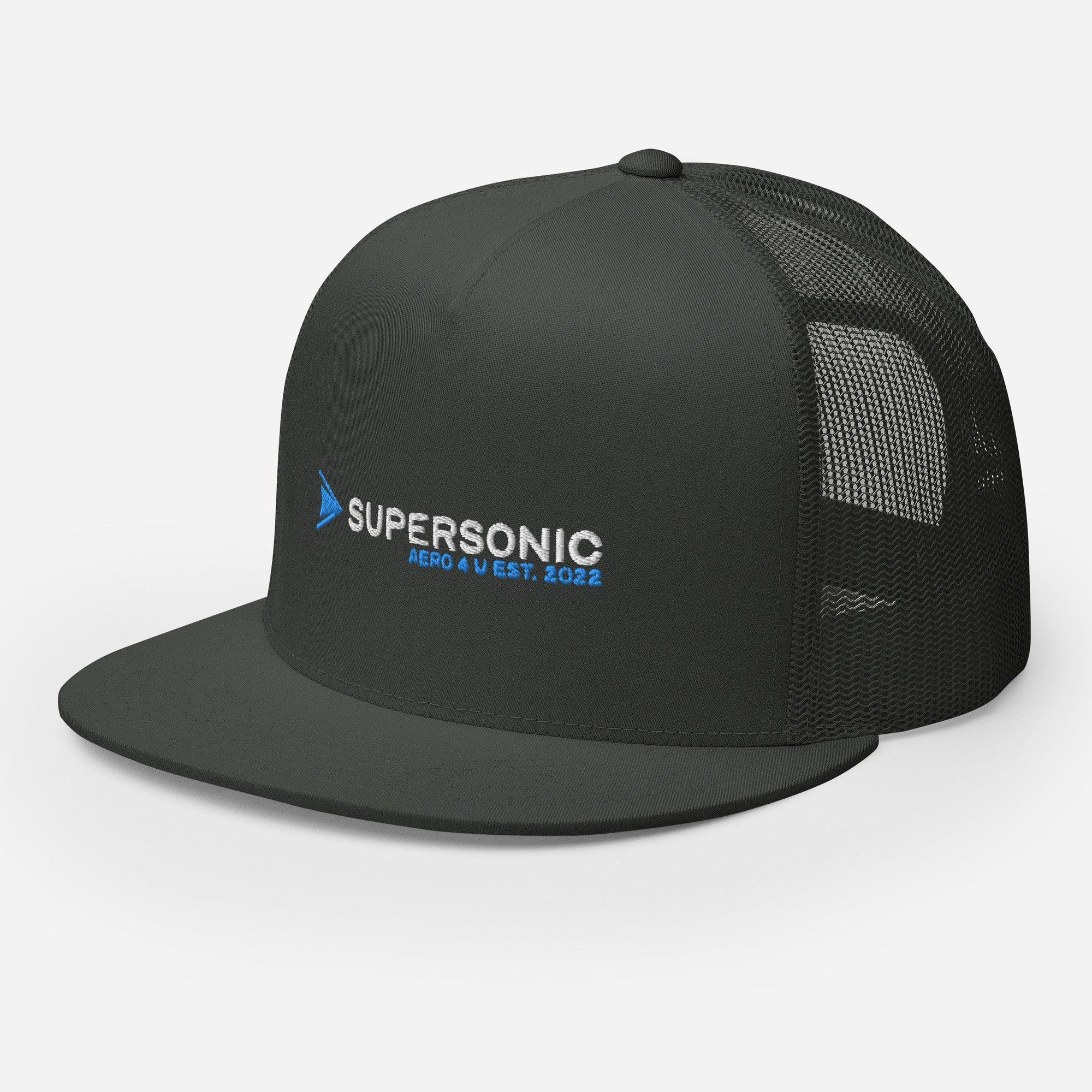 Aviation Trucker Cap "Supersonic" light blue Flat Bill für Piloten, Crews, Kinder & Planespotter made by SUPERSONIC aero 4U