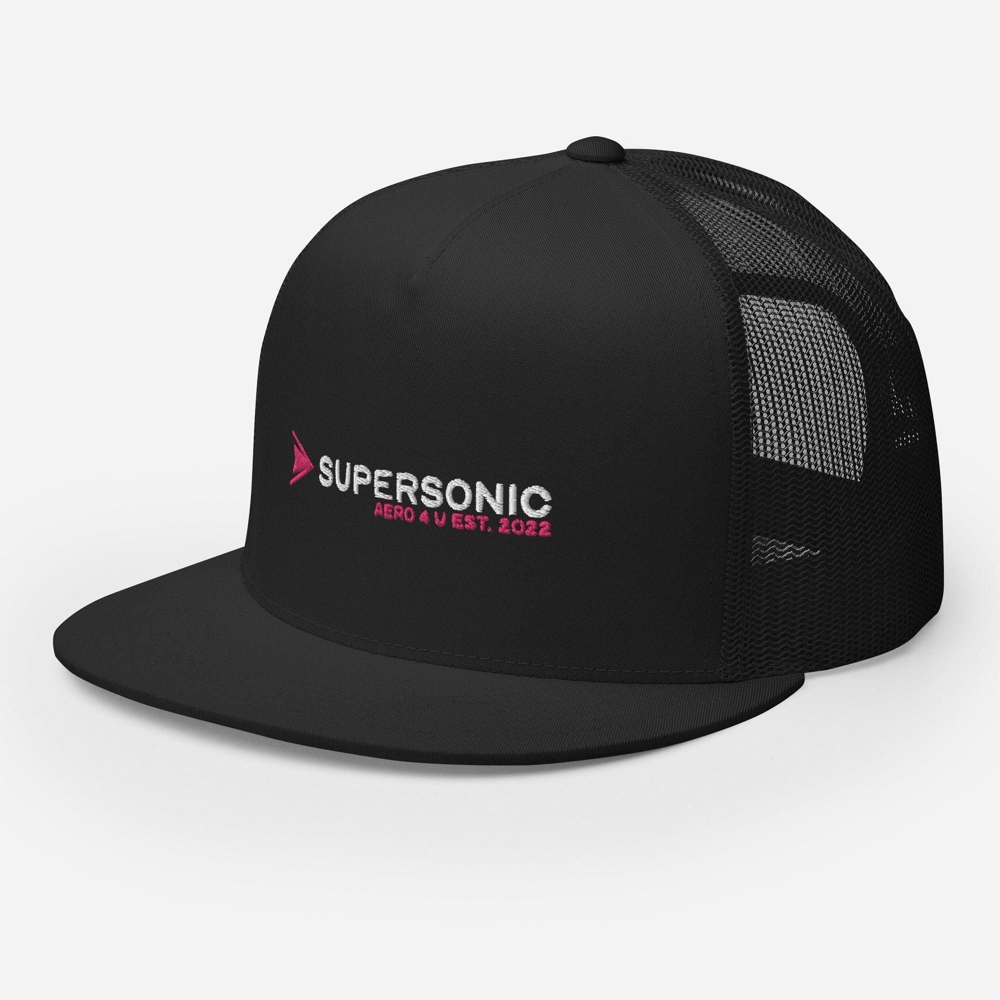 Aviation Trucker Cap "Supersonic" pink Flat Bill für Piloten, Crews, Kinder & Planespotter made by SUPERSONIC aero 4U