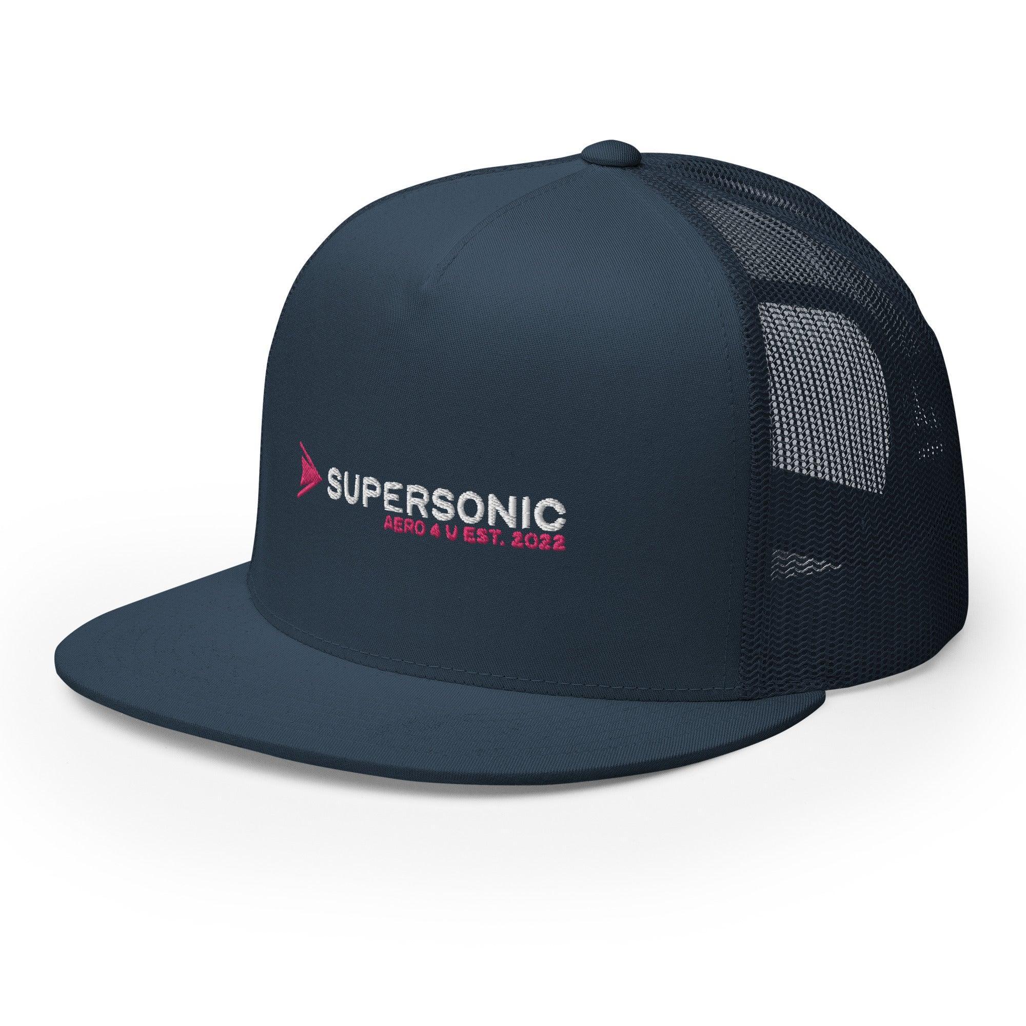 Aviation Trucker Cap "Supersonic" pink Flat Bill für Piloten, Crews, Kinder & Planespotter made by SUPERSONIC aero 4U