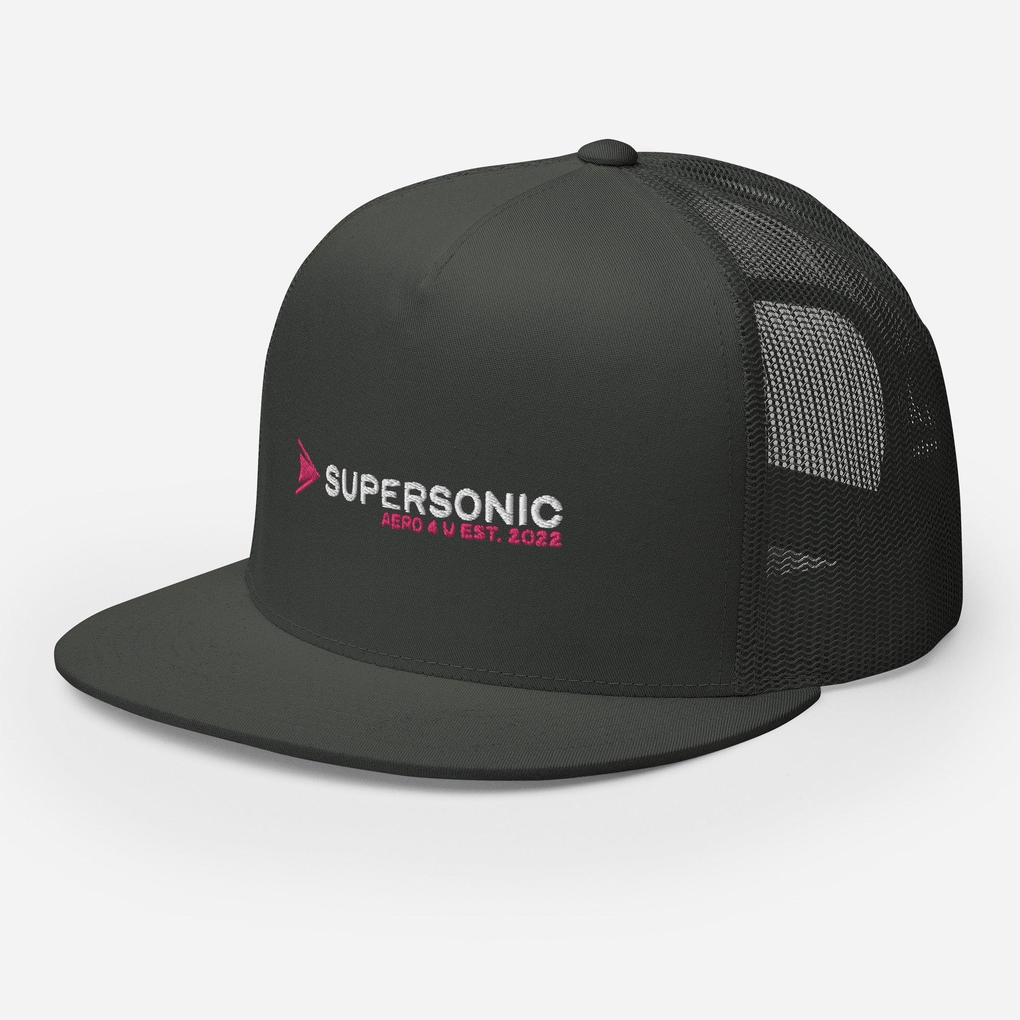 Aviation Trucker Cap "Supersonic" pink Flat Bill für Piloten, Crews, Kinder & Planespotter made by SUPERSONIC aero 4U