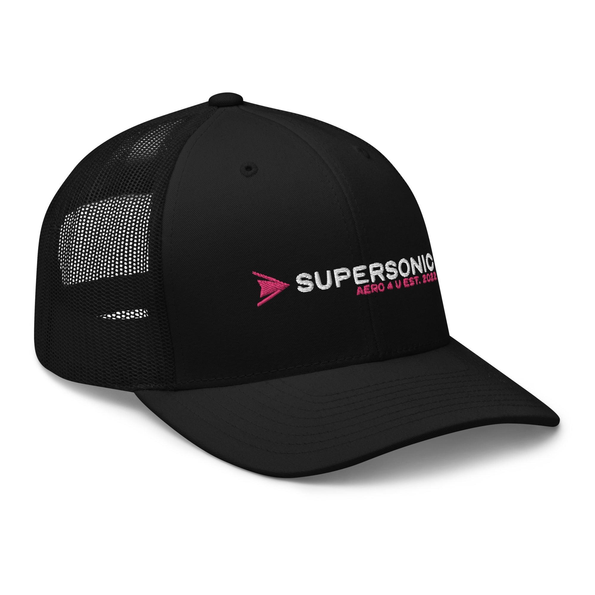 Aviation Trucker Cap "Supersonic" pink Round Cap Visor für Piloten, Crews, Kinder & Planespotter made by SUPERSONIC aero 4U