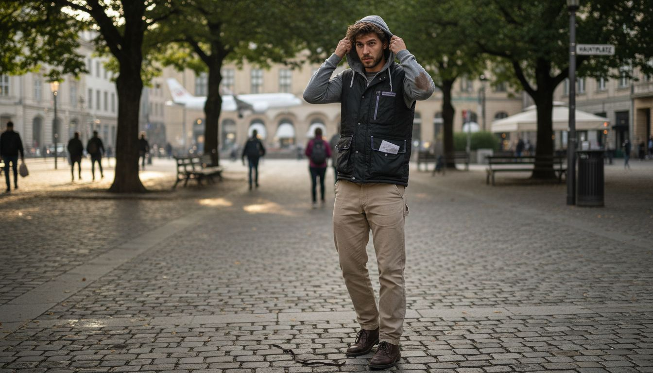 Im Frühling in der Stadt setzt man auf angesagte Layering-Looks und kombiniert den klassischen Piloten-Hoodie mit anderen Teilen für einen lässigen Style.