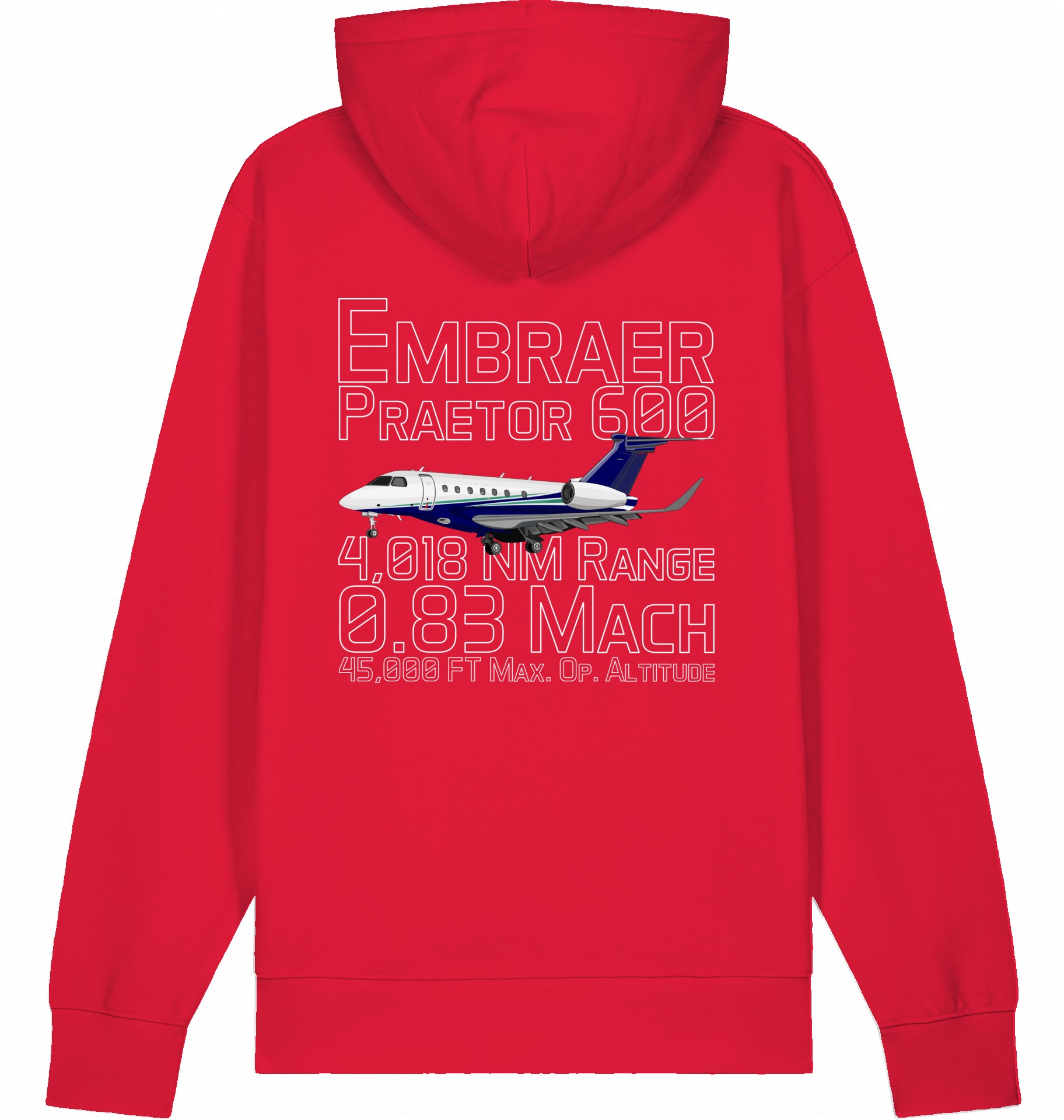Flugzeug Hoodie Embraer 600 Praetor Datas