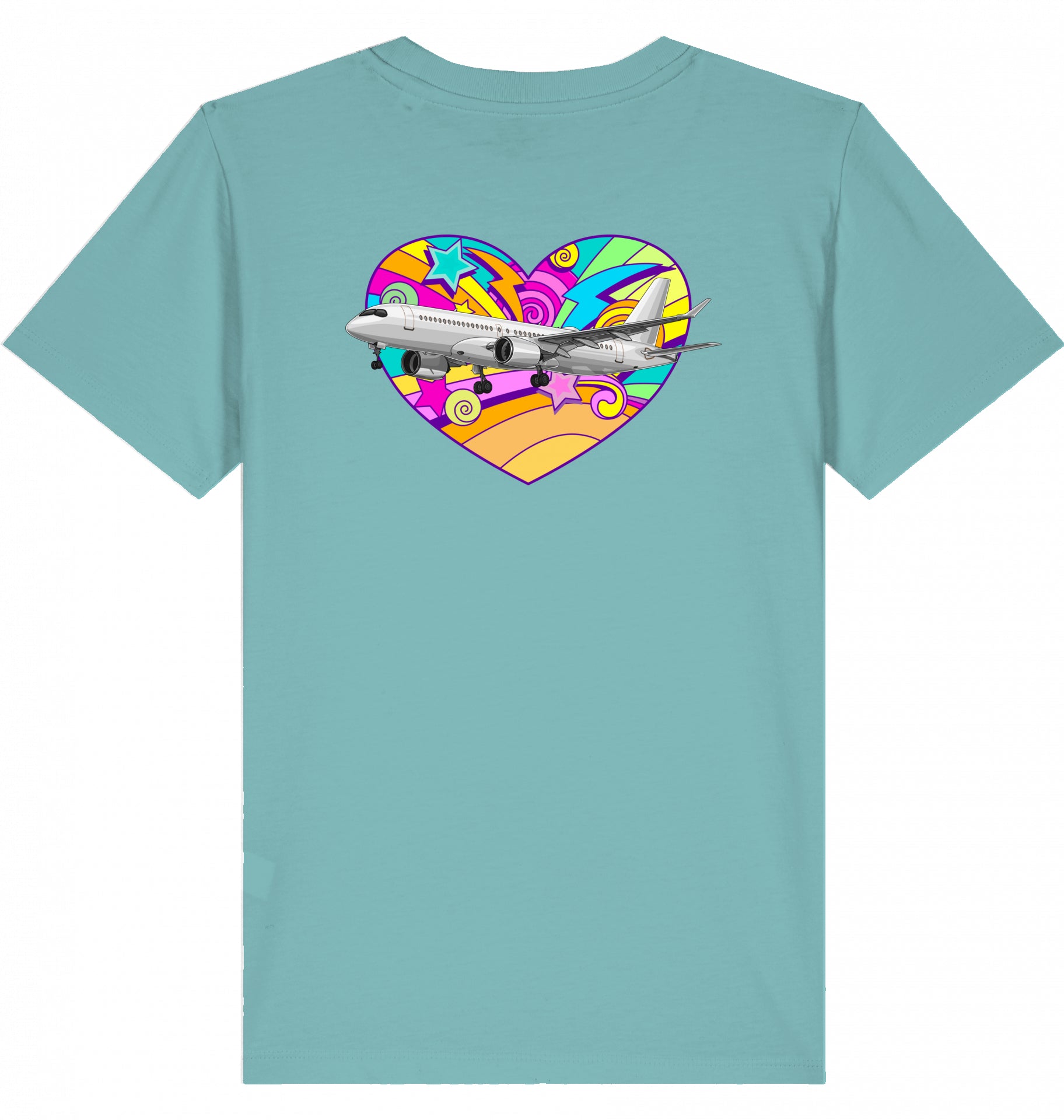 Kids Aviation T-Shirt Airbus A220 Flugzeug "Heart" 2.0