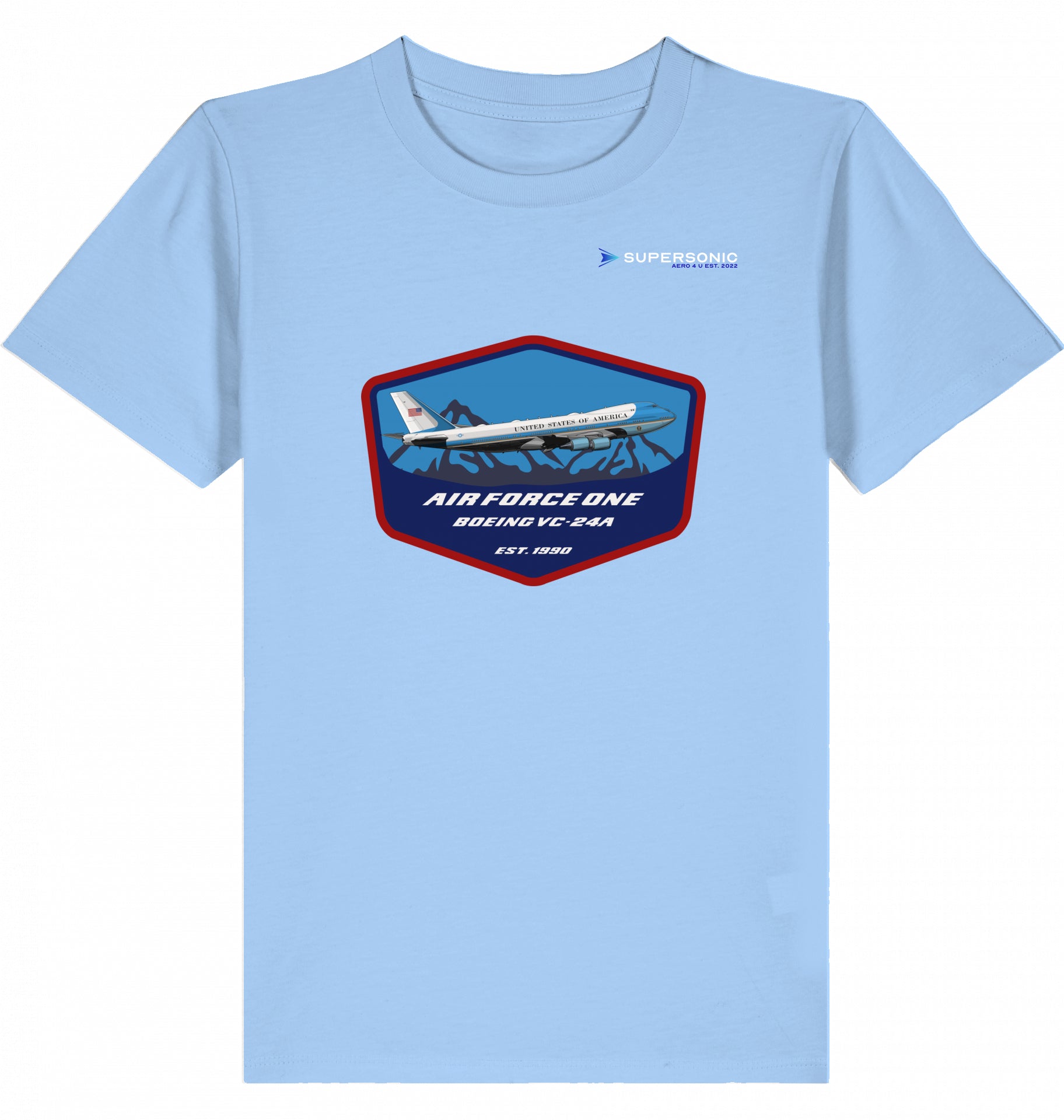 Kids Aviation T-Shirt Air Force One Boeing VC-24A Jumbo Jet 2.0