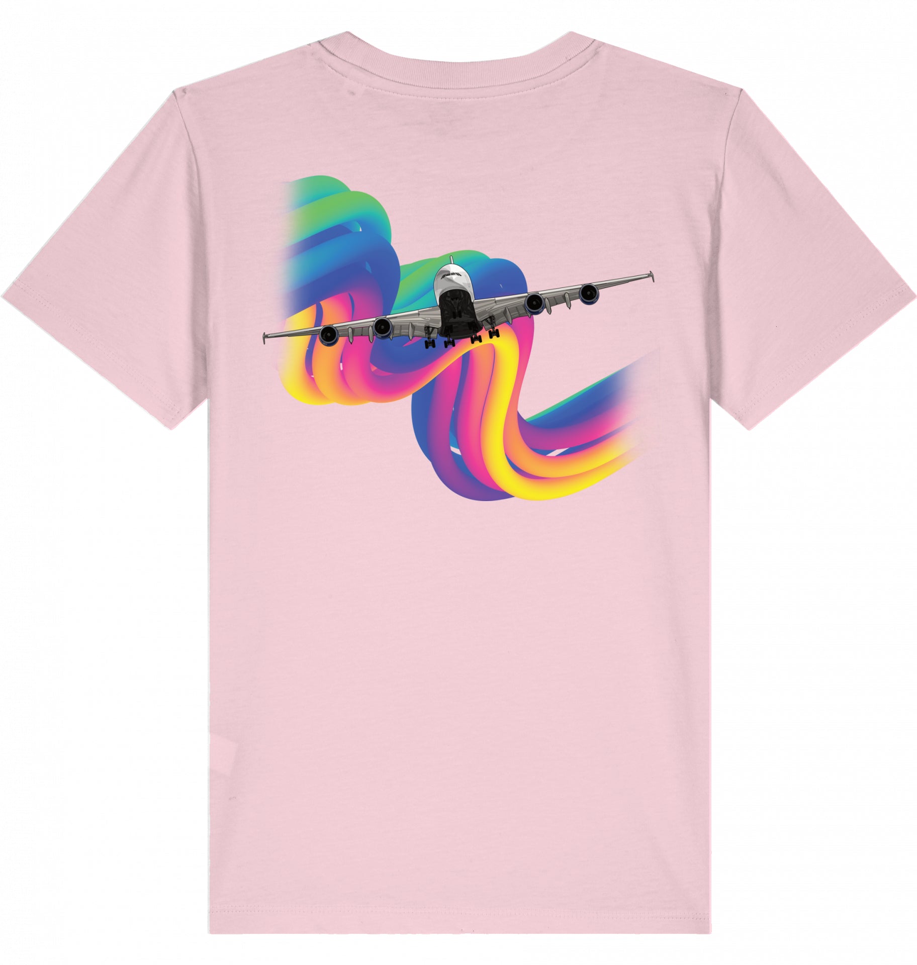 Kids Aviation T-Shirt Airbus A380 Flugzeug Rainbow 2.0