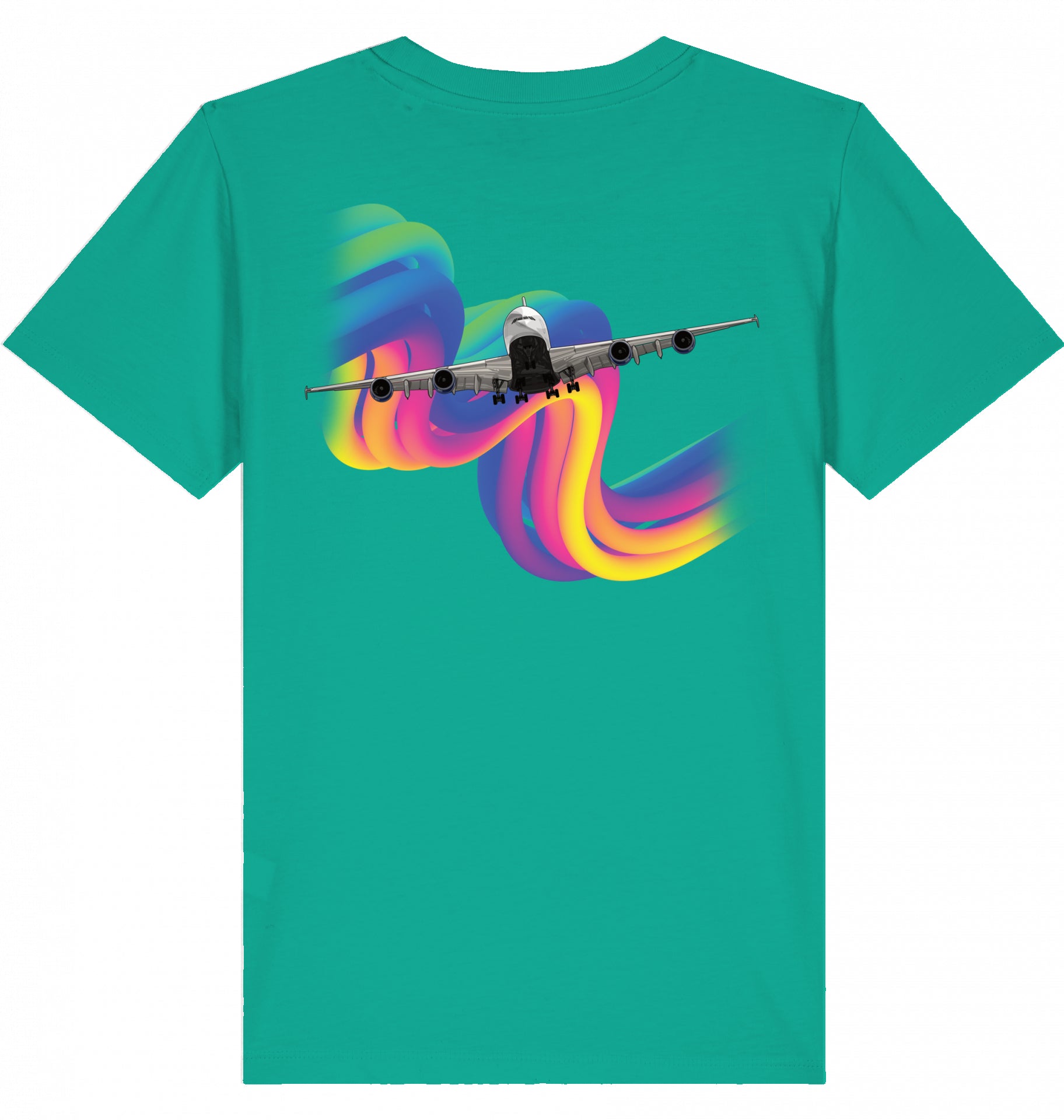 Kids Aviation T-Shirt Airbus A380 Flugzeug Rainbow 2.0