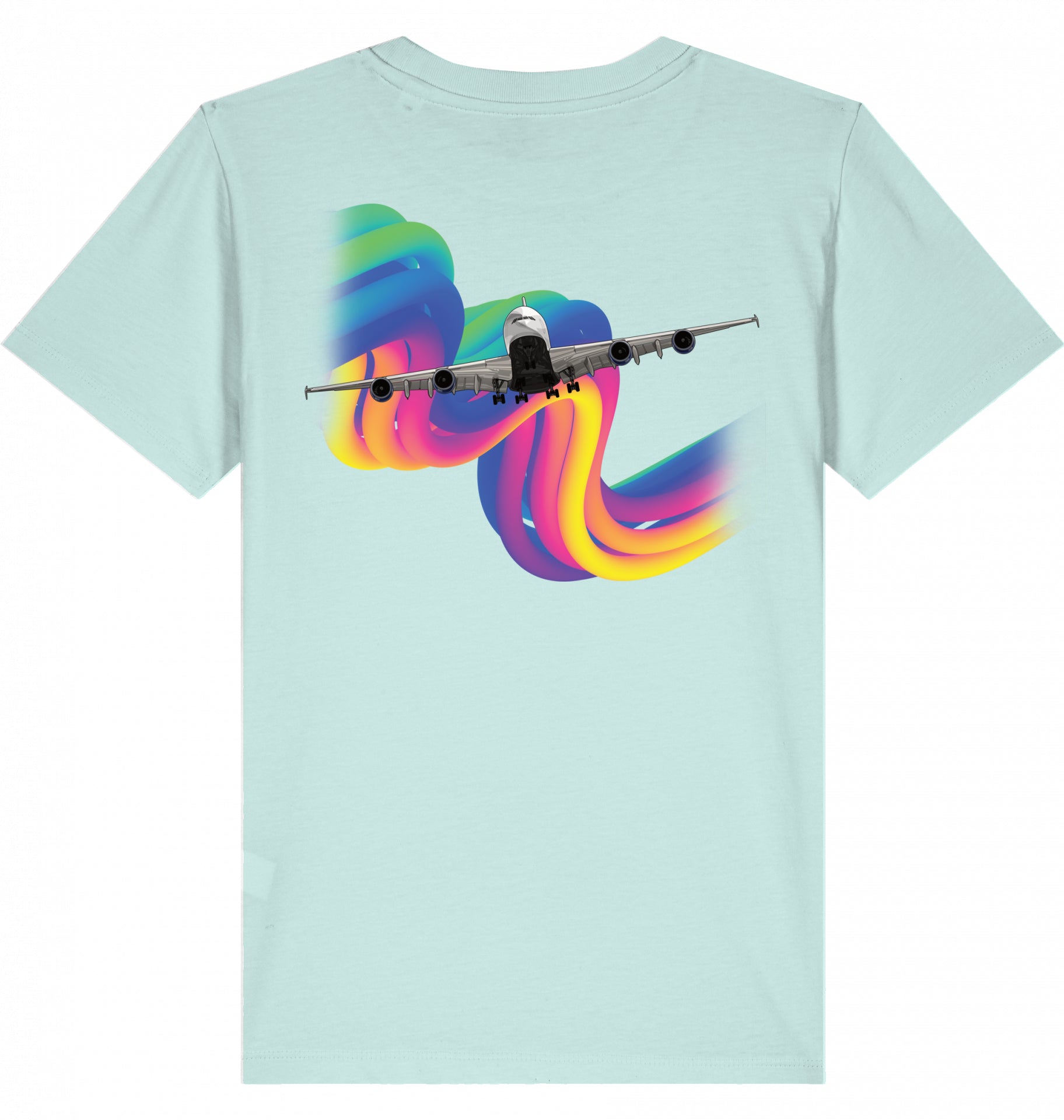 Kids Aviation T-Shirt Airbus A380 Flugzeug Rainbow 2.0