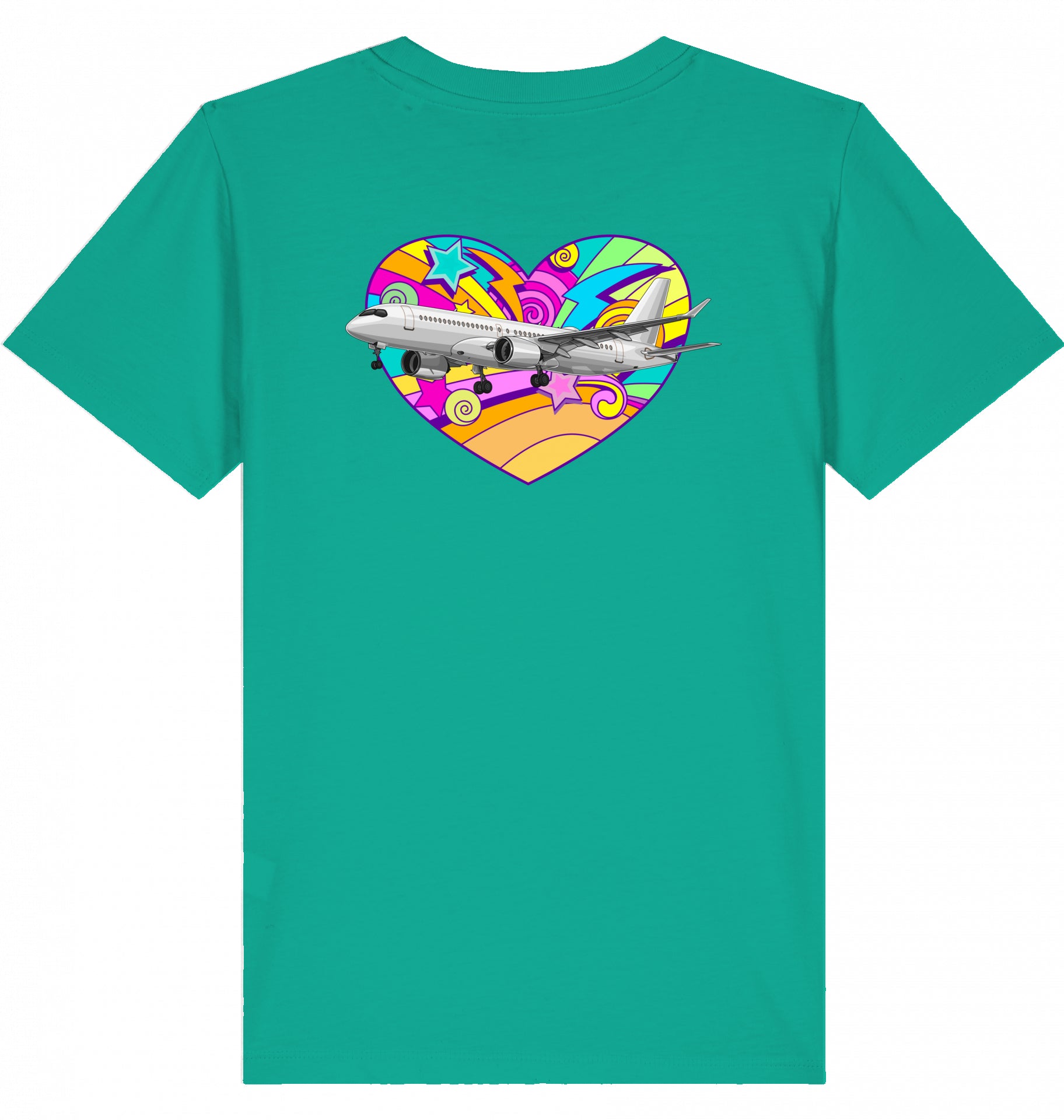 Kids Aviation T-Shirt Airbus A220 Flugzeug "Heart" 2.0