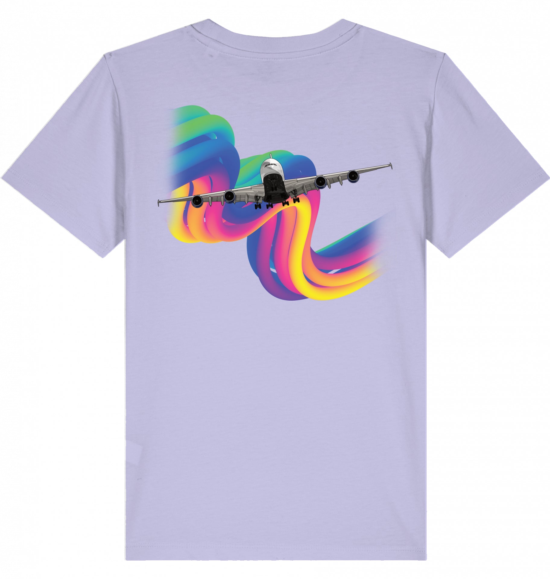 Kids Aviation T-Shirt Airbus A380 Flugzeug Rainbow 2.0