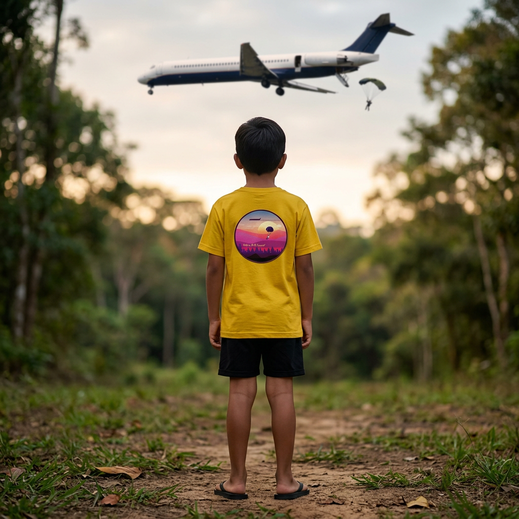 D.B. Cooper Kinder Tshirt, Flugzeug Tshirt, MD80 Kinder Shirt, Fallschirmsprung Kinder Tshirt, Mc Donald Doulas Kinder Tshirt, Fugzeug Tshirt Kinder