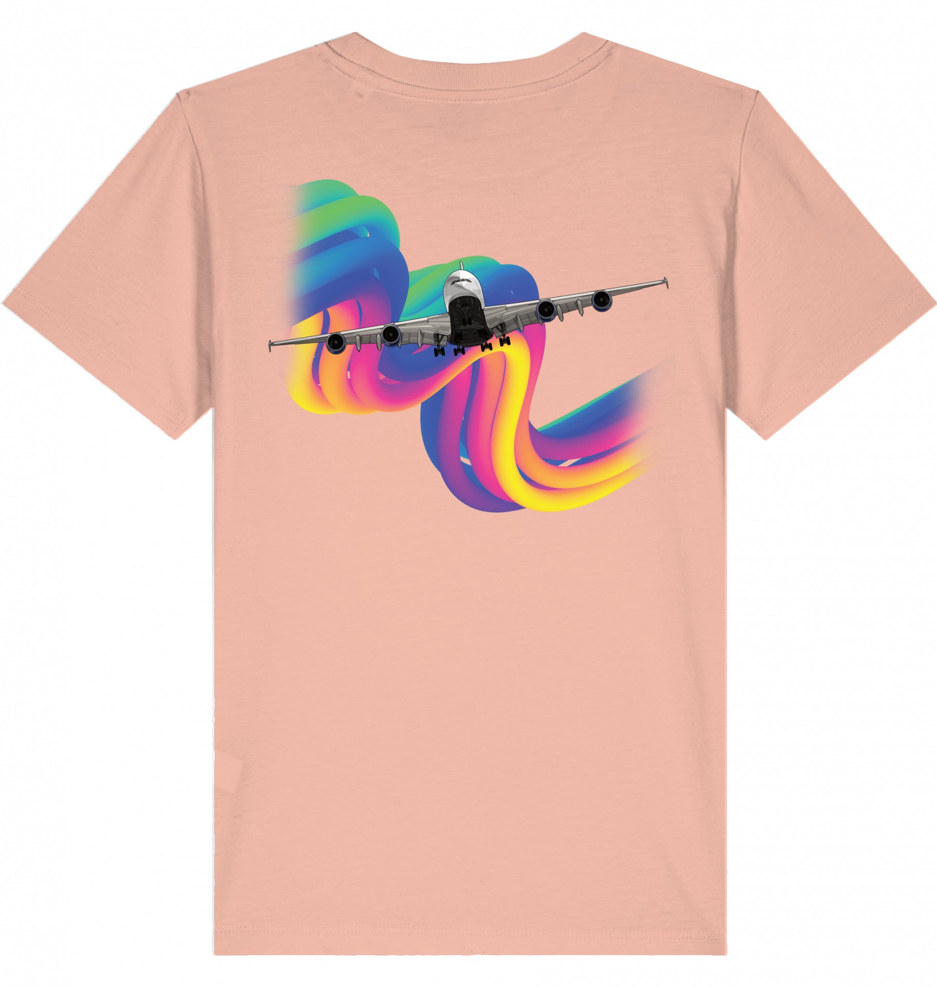 Kids Aviation T-Shirt Airbus A380 Flugzeug Rainbow 2.0