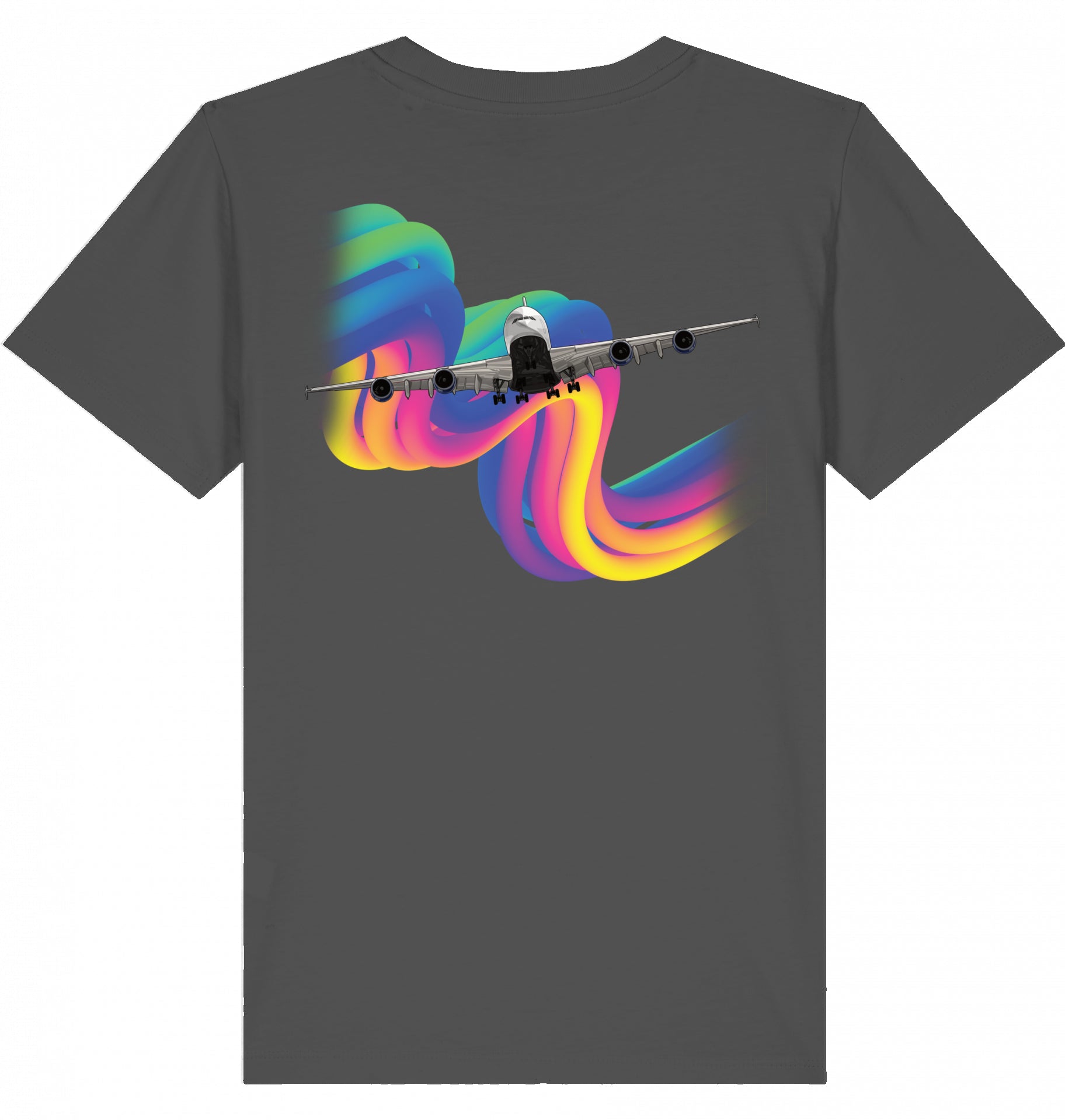 Kids Aviation T-Shirt Airbus A380 Flugzeug Rainbow 2.0