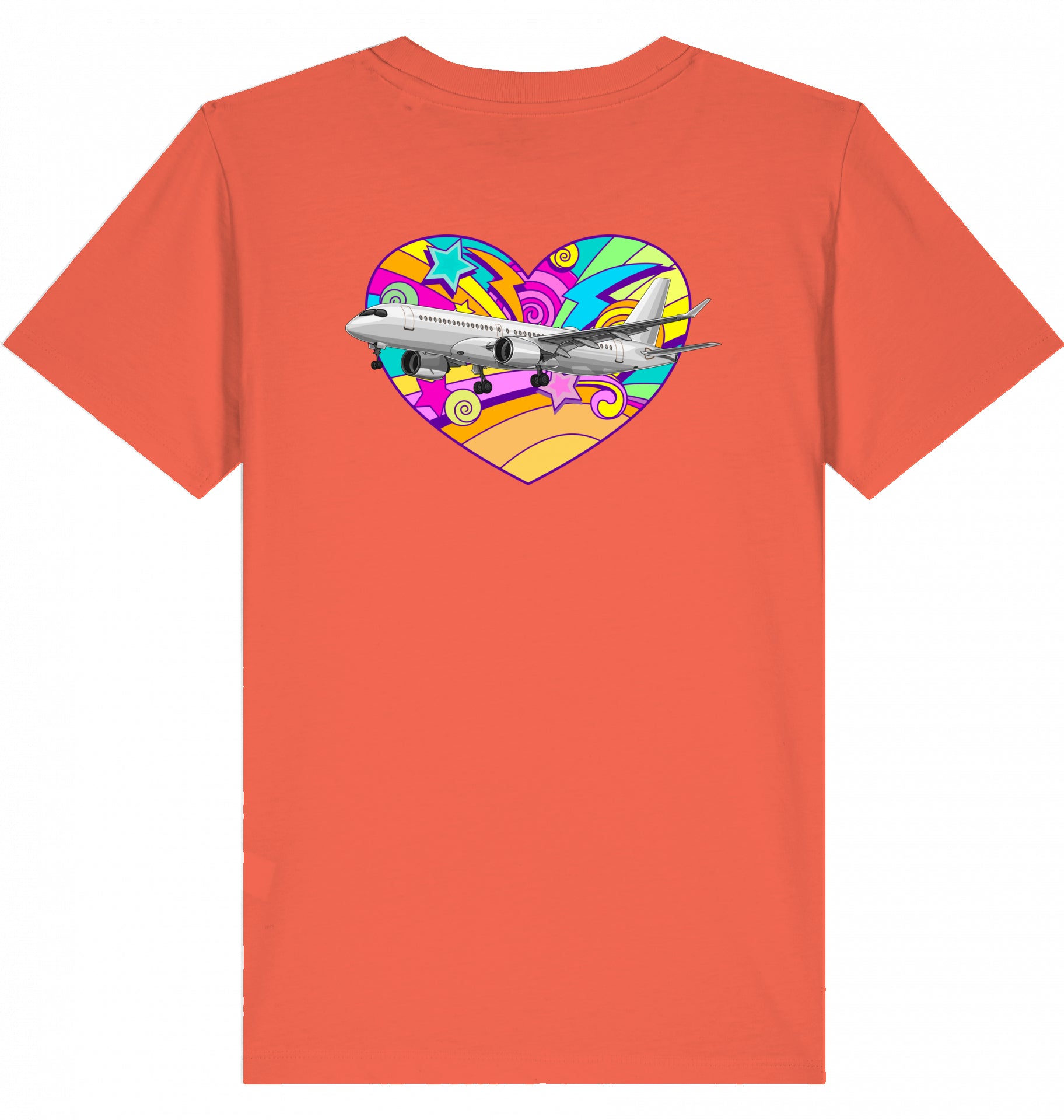 Kids Aviation T-Shirt Airbus A220 Flugzeug "Heart" 2.0