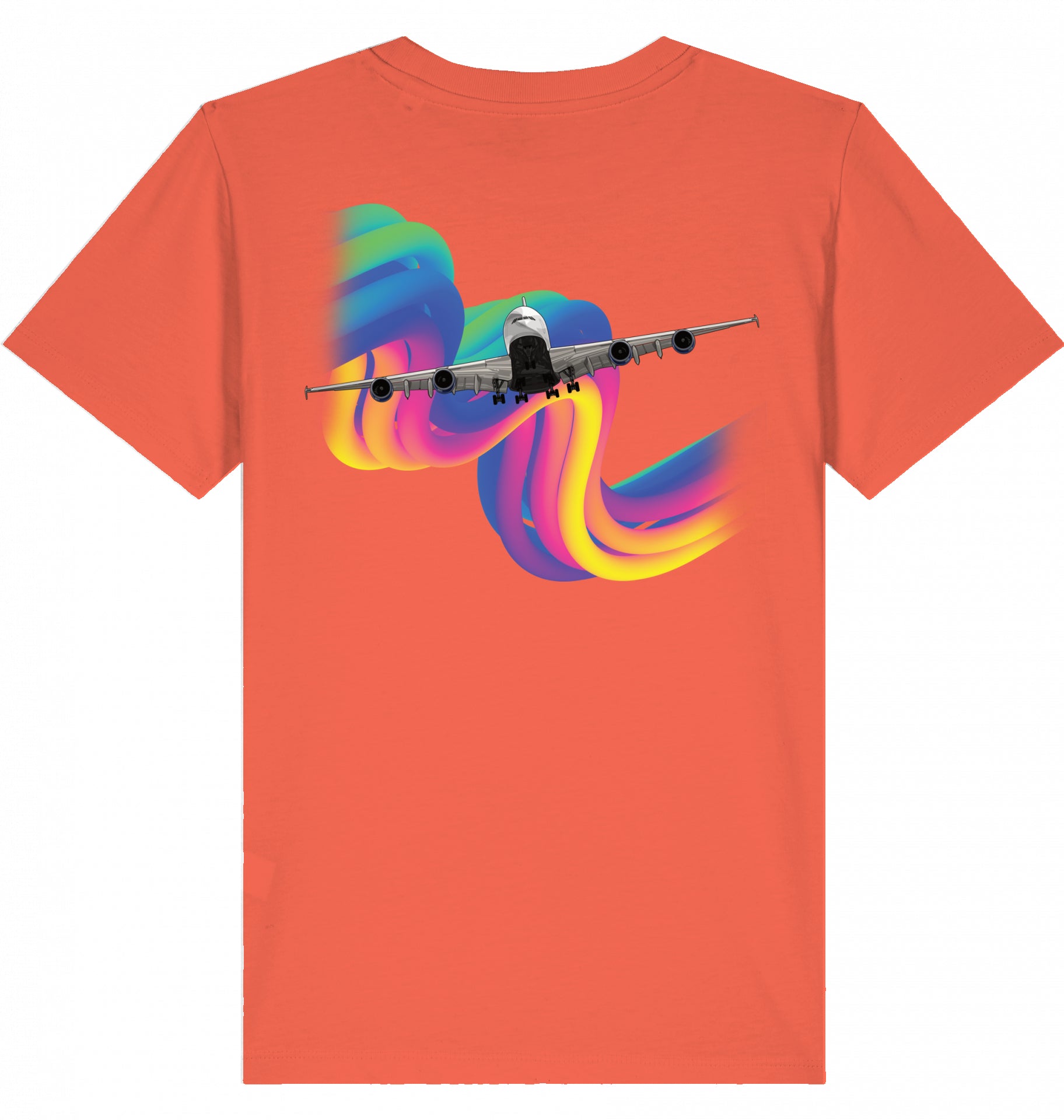 Kids Aviation T-Shirt Airbus A380 Flugzeug Rainbow 2.0