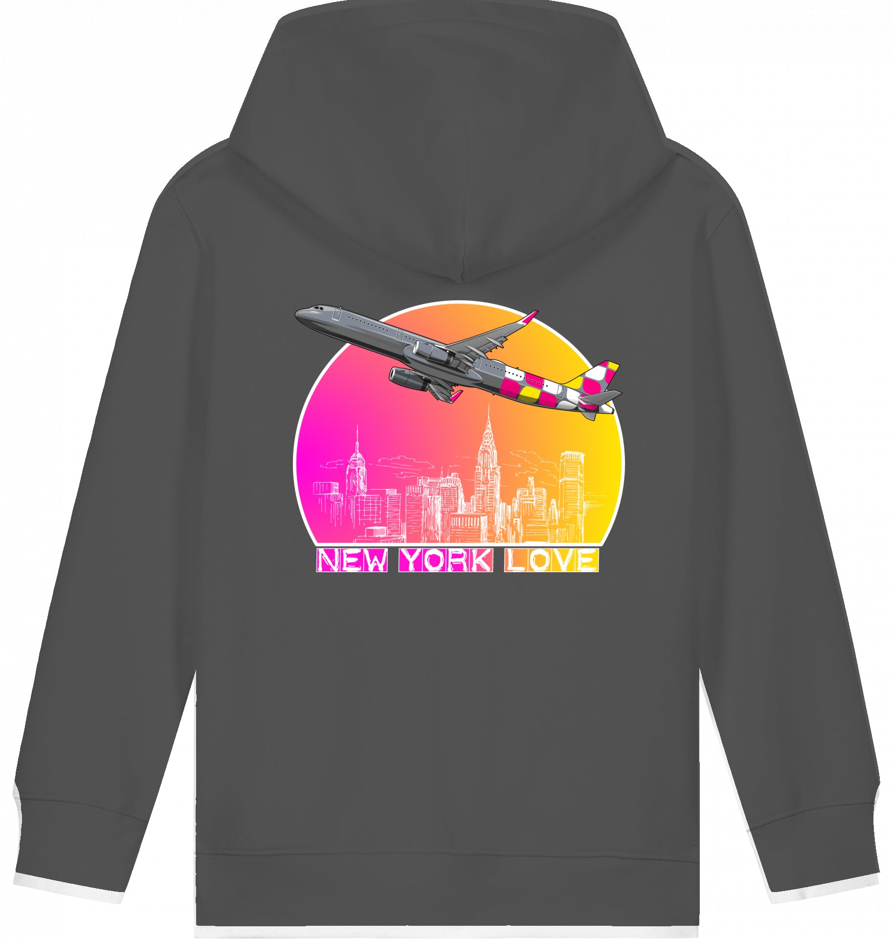 Kids Flugzeug Hoodie Airbus A321 New York