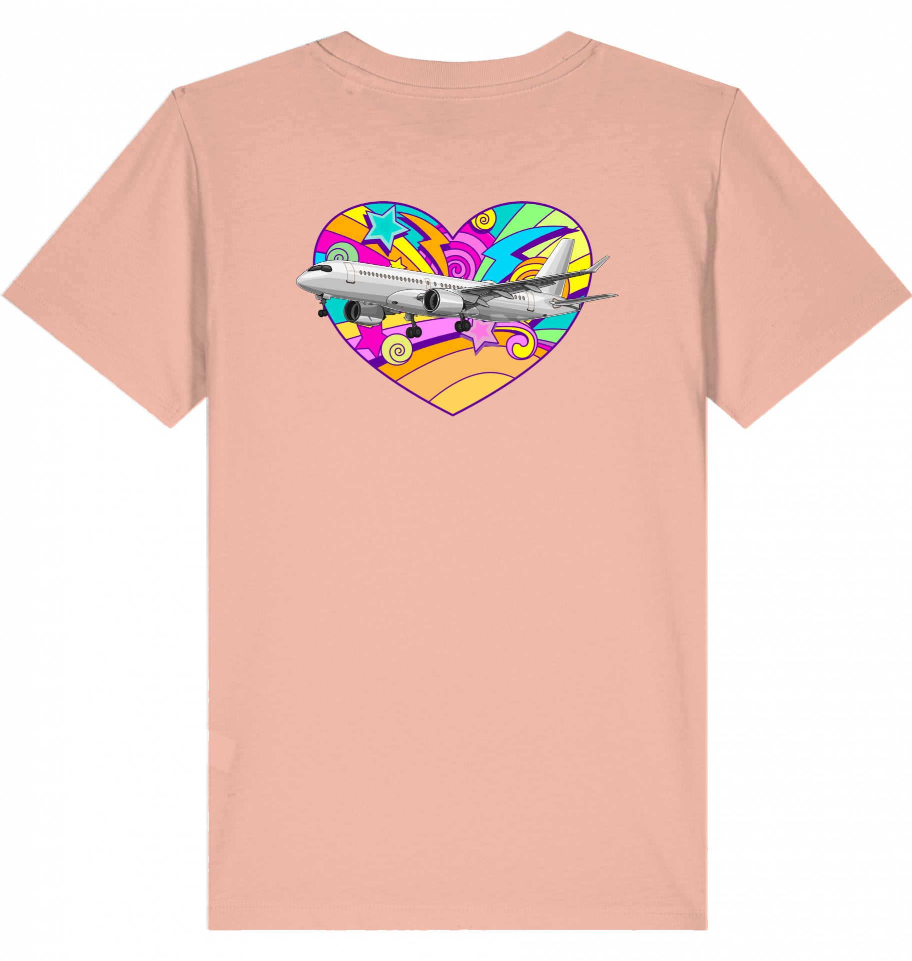 Kids Aviation T-Shirt Airbus A220 Flugzeug "Heart" 2.0