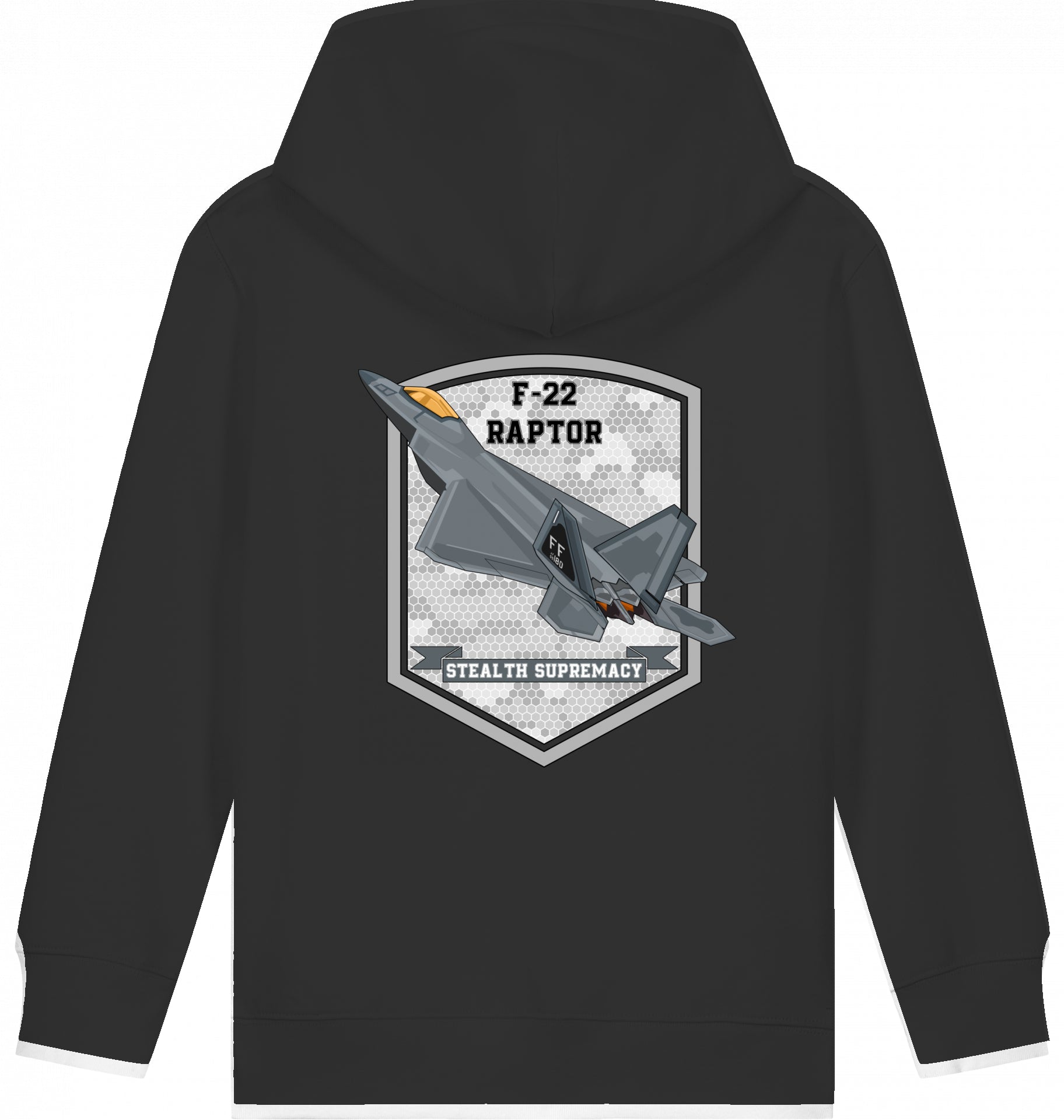 Kids Flugzeug Hoodie F-22 Raptor Stealth Supremacy