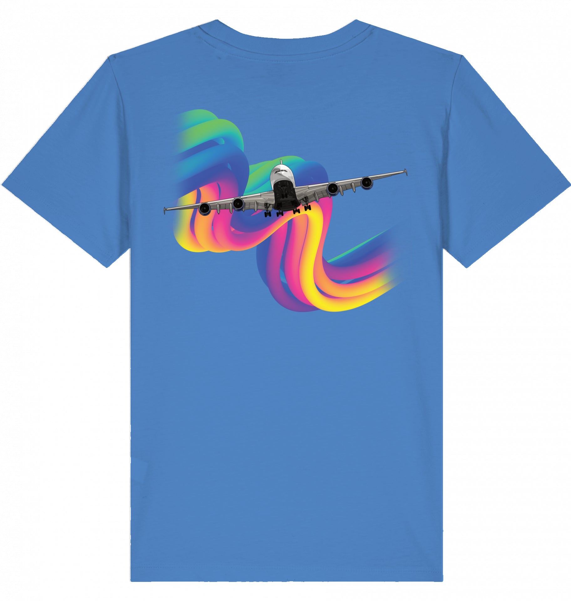 Kids Aviation T-Shirt Airbus A380 Flugzeug Rainbow 2.0