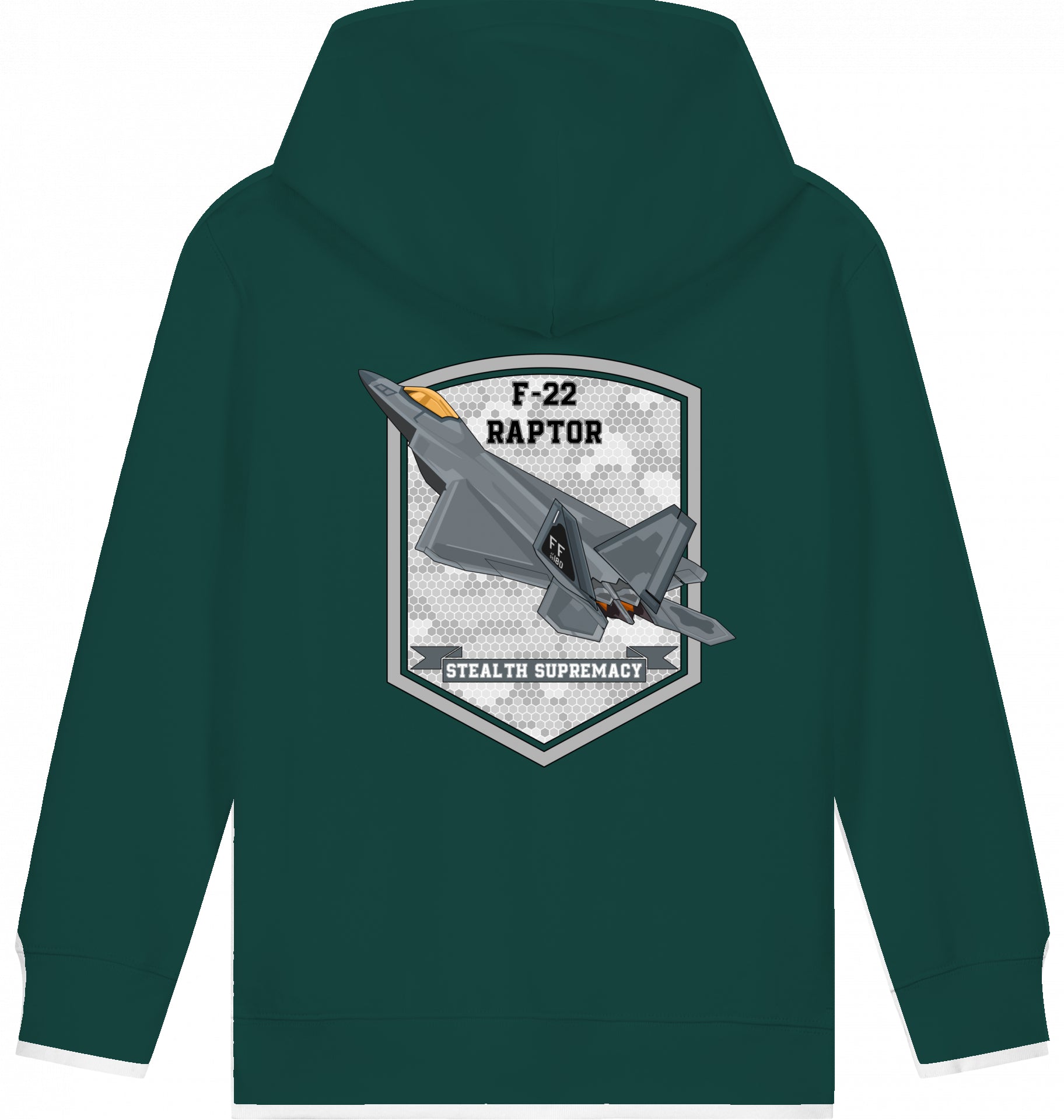 Kids Flugzeug Hoodie F-22 Raptor Stealth Supremacy