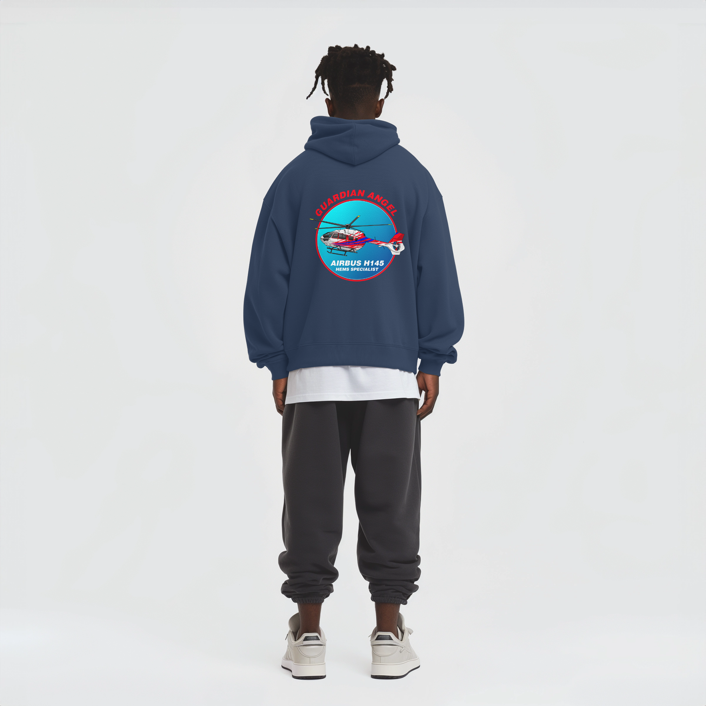 Aviation Helicopter Hoodie Airbus H145 Guardian Angel für Piloten, Crews, Kinder & Planespotter made by SUPERSONIC aero 4U