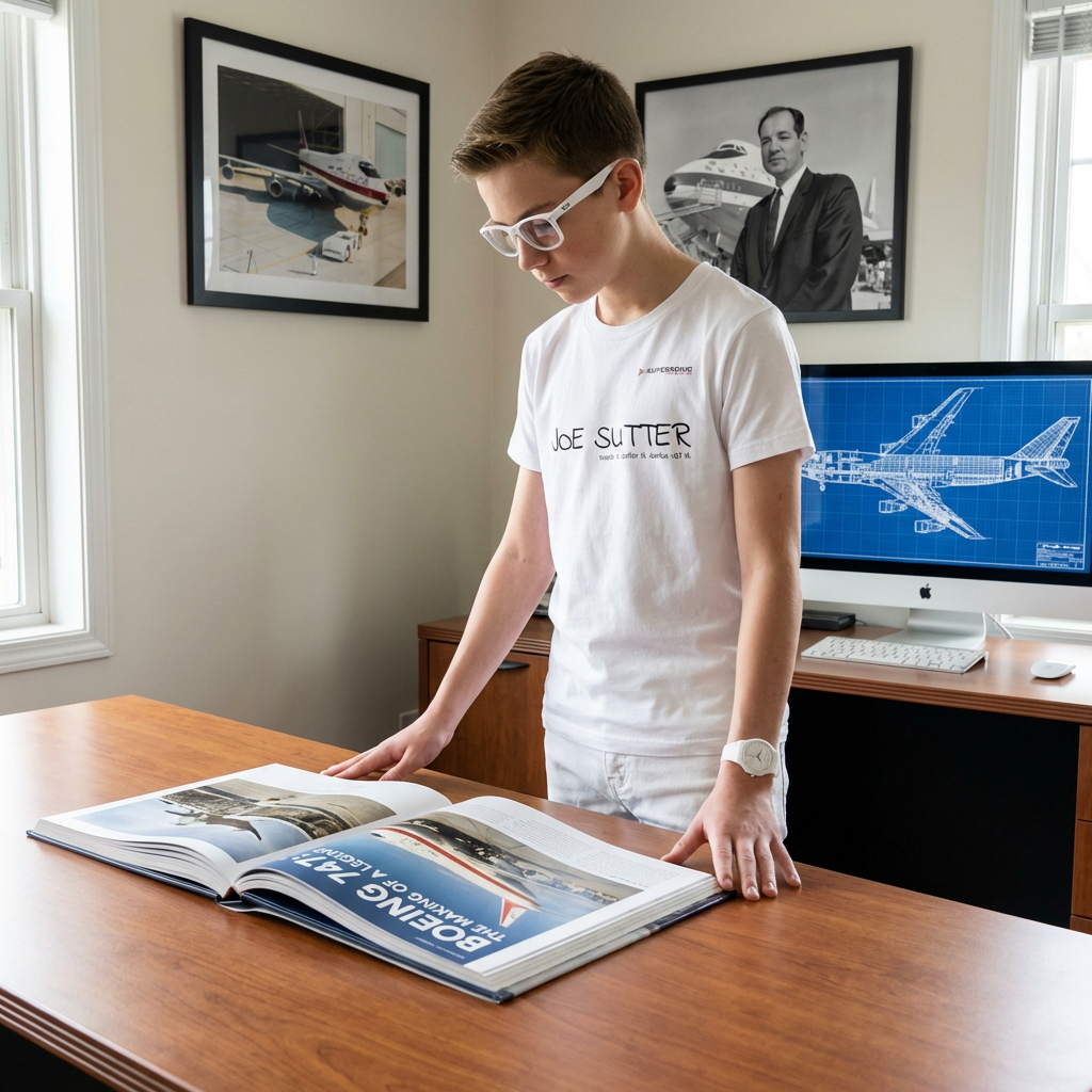 Joe Sutter Tshirt Kinder, Joe Sutter Tshirt, Boeing 747 Tshirt Kinder, Flugzeug Tshirt Kinder, Aviation Fashion Kinder, Supersonic Aero 4U