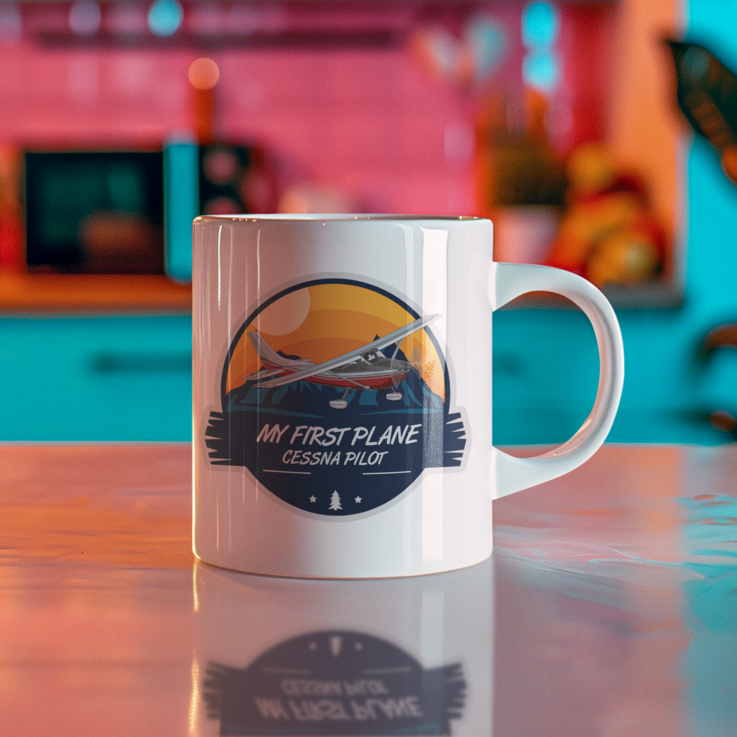 Aviation Kaffeebecher "My first plane Cessna 182" für Piloten, Crews, Kinder & Planespotter made by SUPERSONIC aero 4U