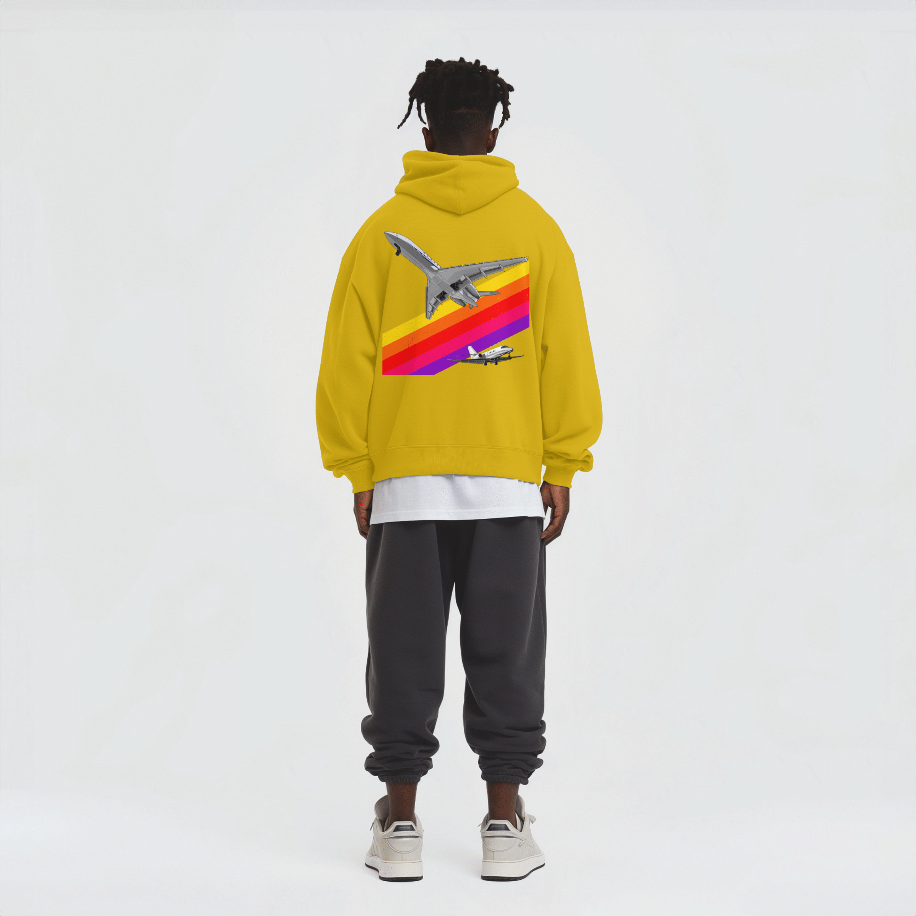 Aviation Flugzeug Hoodie im VHS Rainbow Design der 80er für Piloten, Crews, Kinder & Planespotter made by SUPERSONIC aero 4U