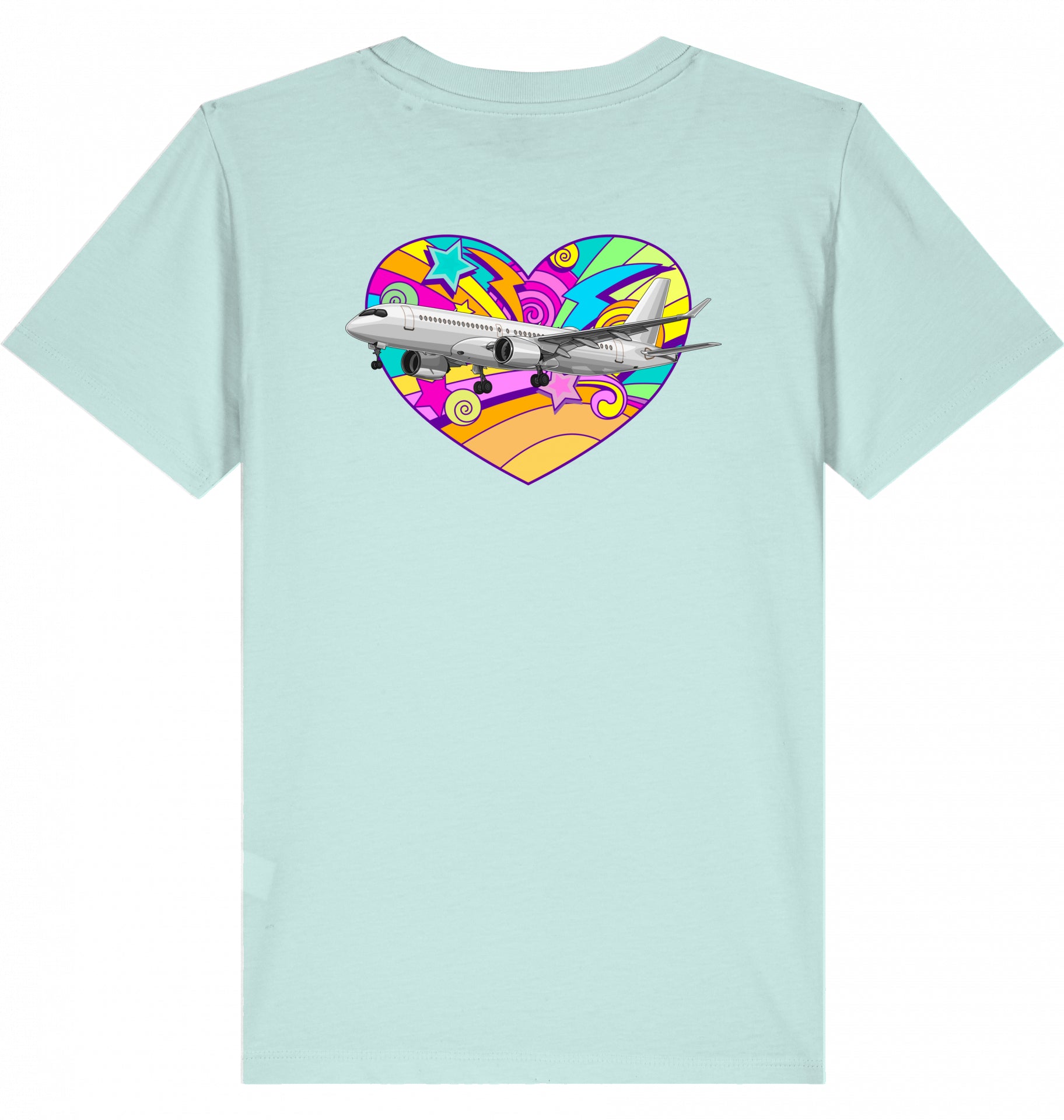 Kids Aviation T-Shirt Airbus A220 Flugzeug "Heart" 2.0