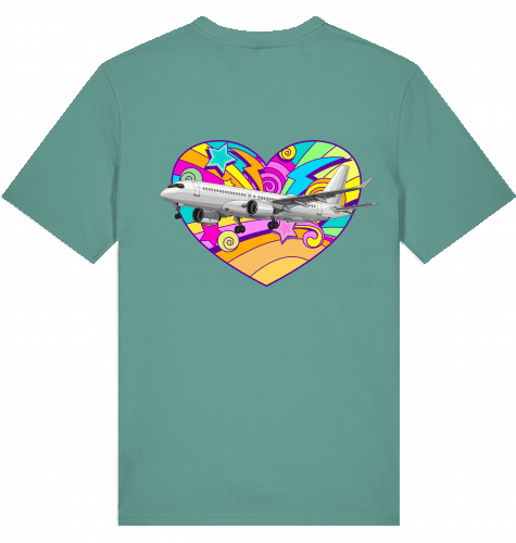 Airbus A220 Heart T-shirt 2.0 - SUPERSONIC aero 4U