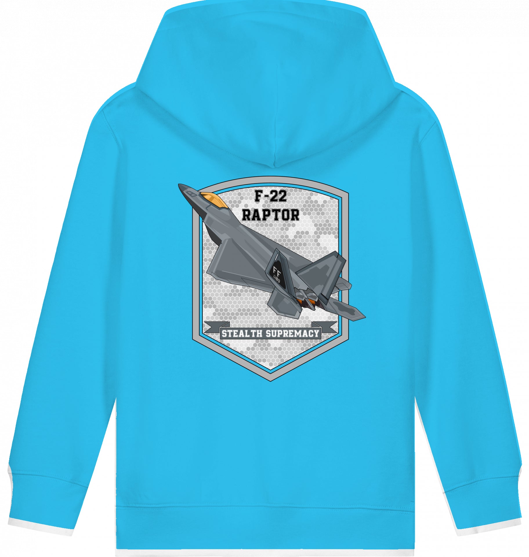 Kids Flugzeug Hoodie F-22 Raptor Stealth Supremacy