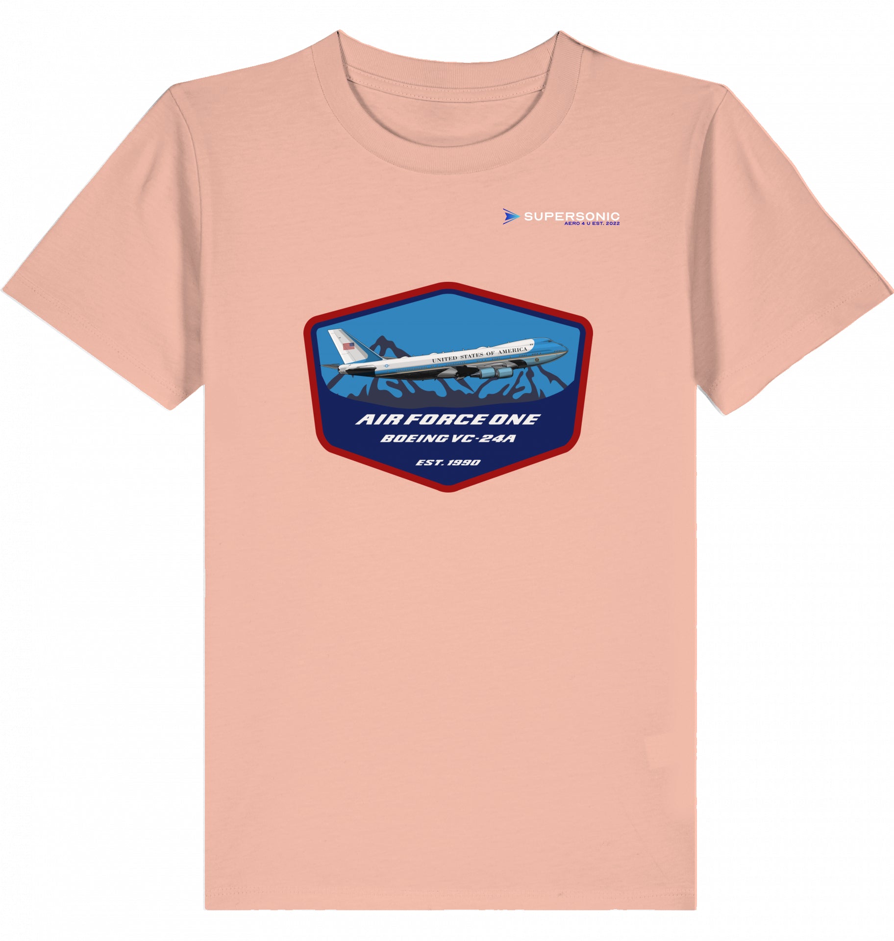 Kids Aviation T-Shirt Air Force One Boeing VC-24A Jumbo Jet 2.0