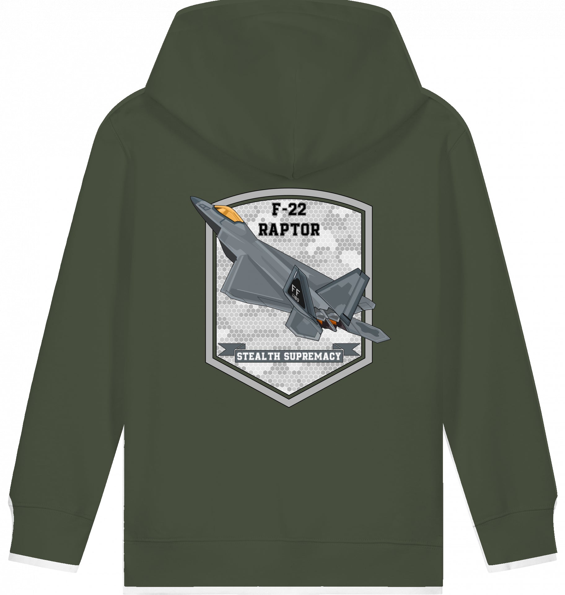 Kids Flugzeug Hoodie F-22 Raptor Stealth Supremacy