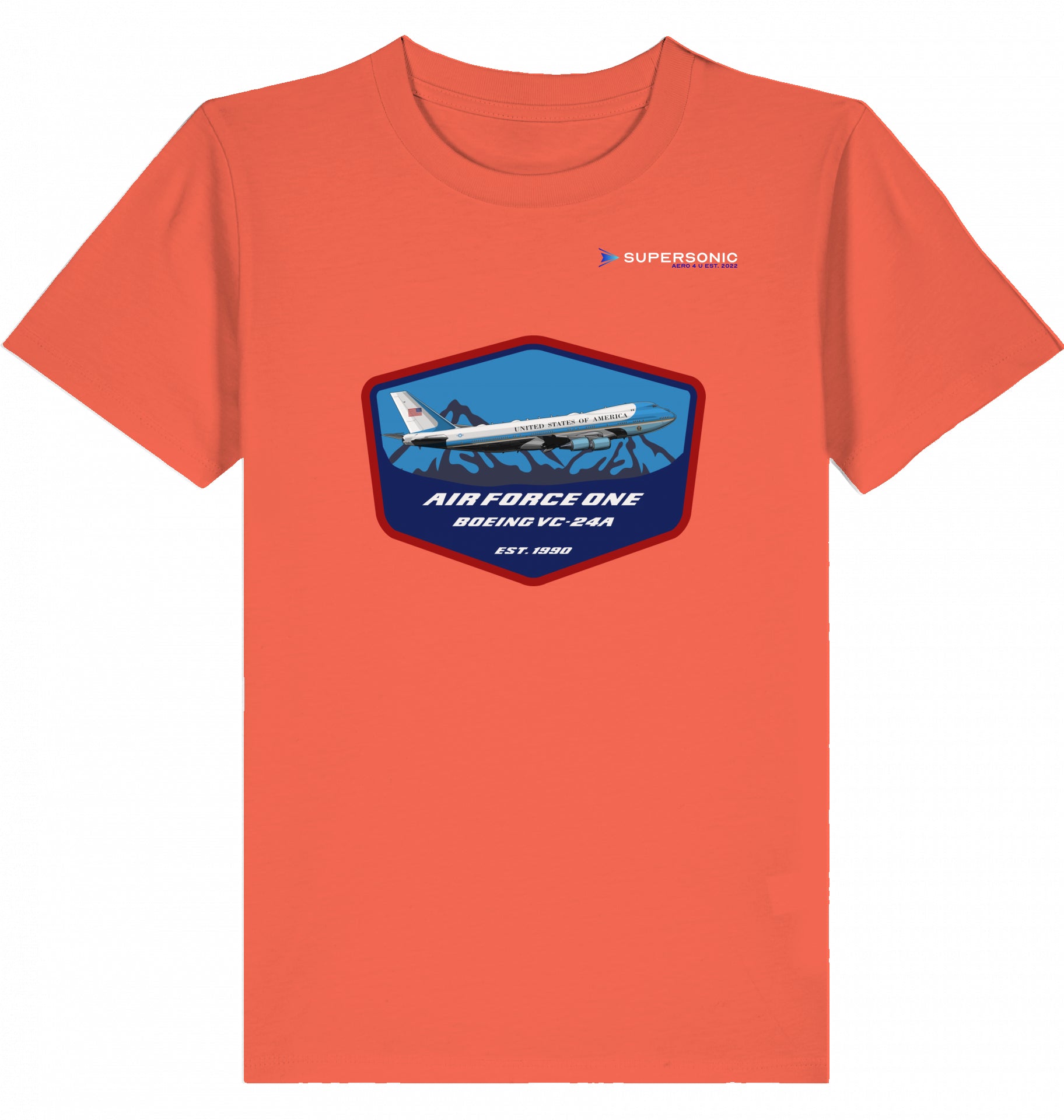 Kids Aviation T-Shirt Air Force One Boeing VC-24A Jumbo Jet 2.0