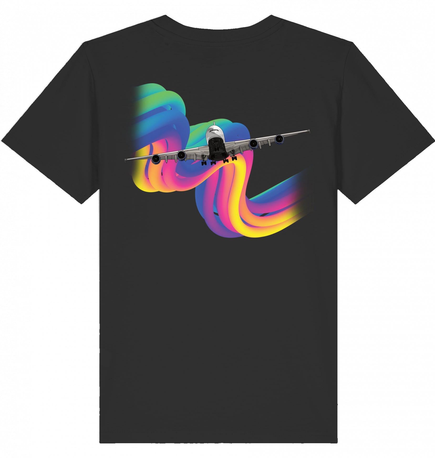 Kids Aviation T-Shirt Airbus A380 Flugzeug Rainbow 2.0