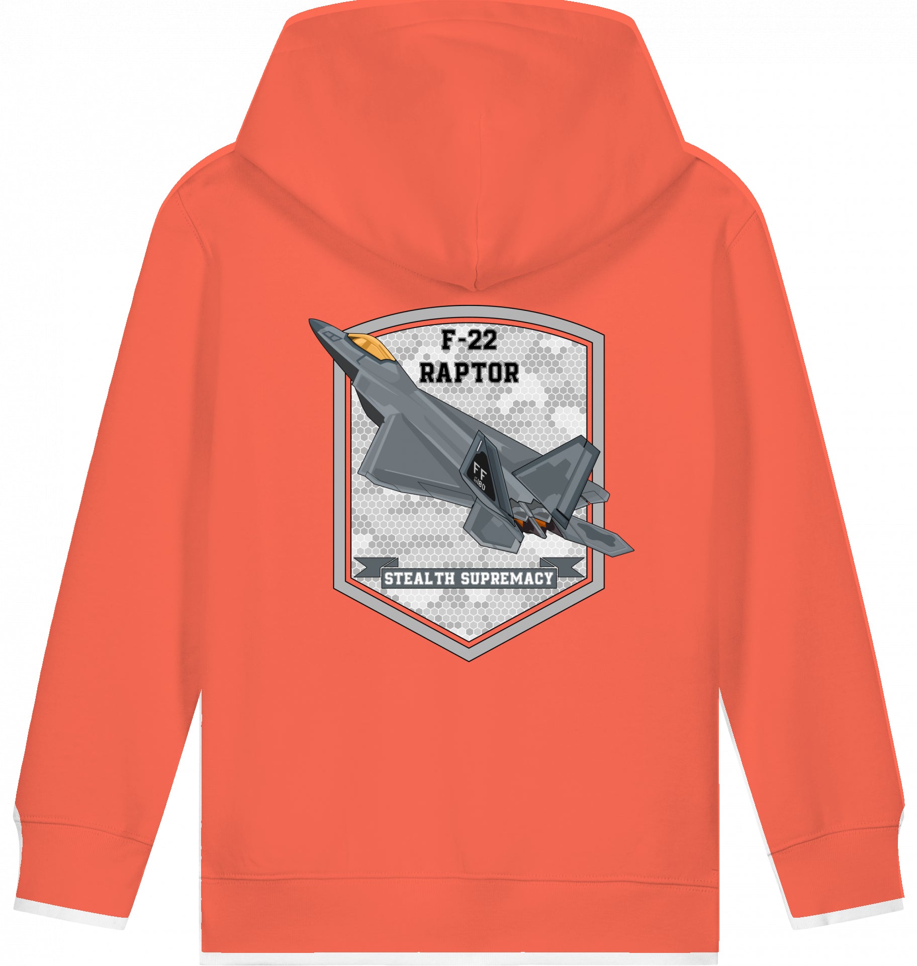 Kids Flugzeug Hoodie F-22 Raptor Stealth Supremacy