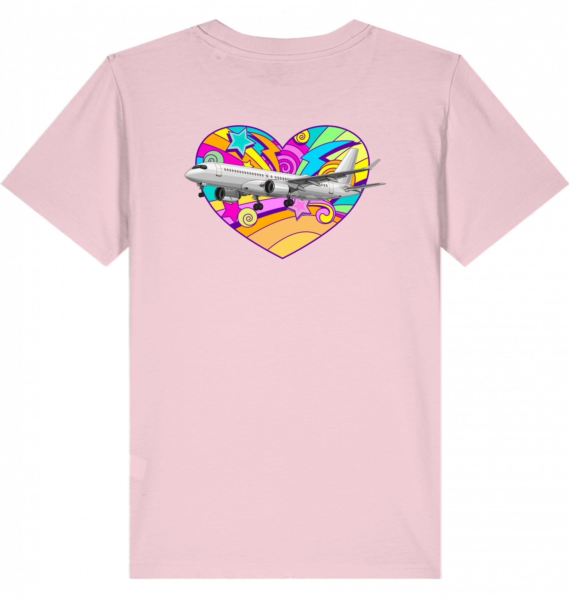 Kids Aviation T-Shirt Airbus A220 Flugzeug "Heart" 2.0