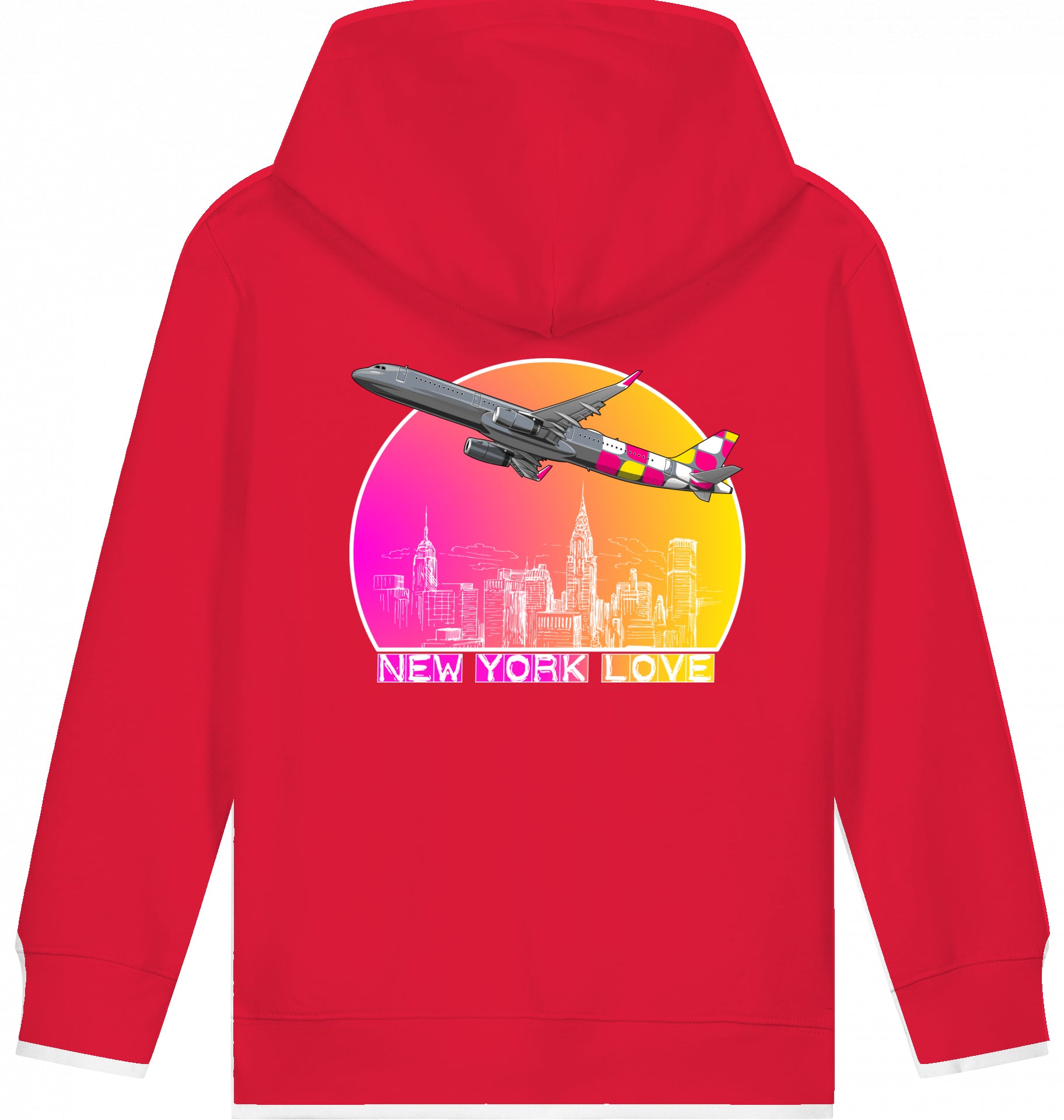 Kids Flugzeug Hoodie Airbus A321 New York