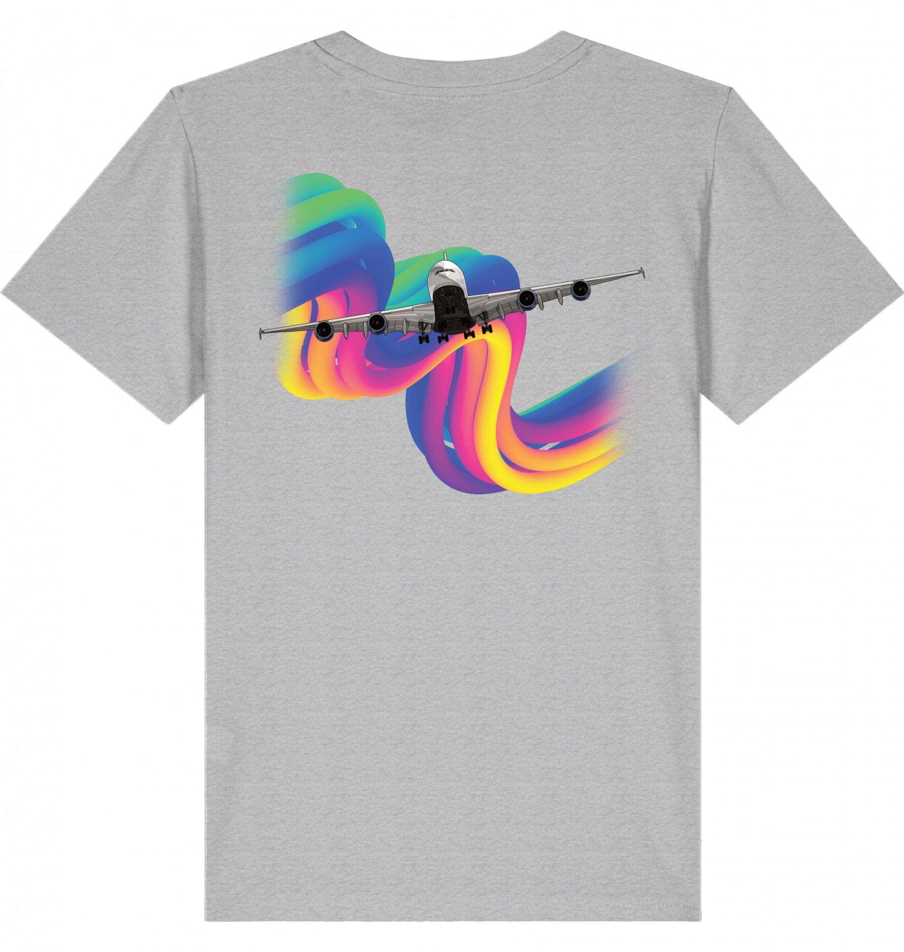 Kids Aviation T-Shirt Airbus A380 Flugzeug Rainbow 2.0