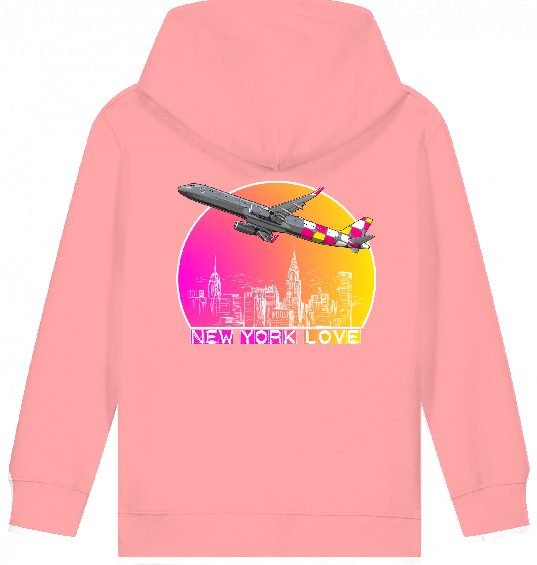 Kids Flugzeug Hoodie Airbus A321 New York
