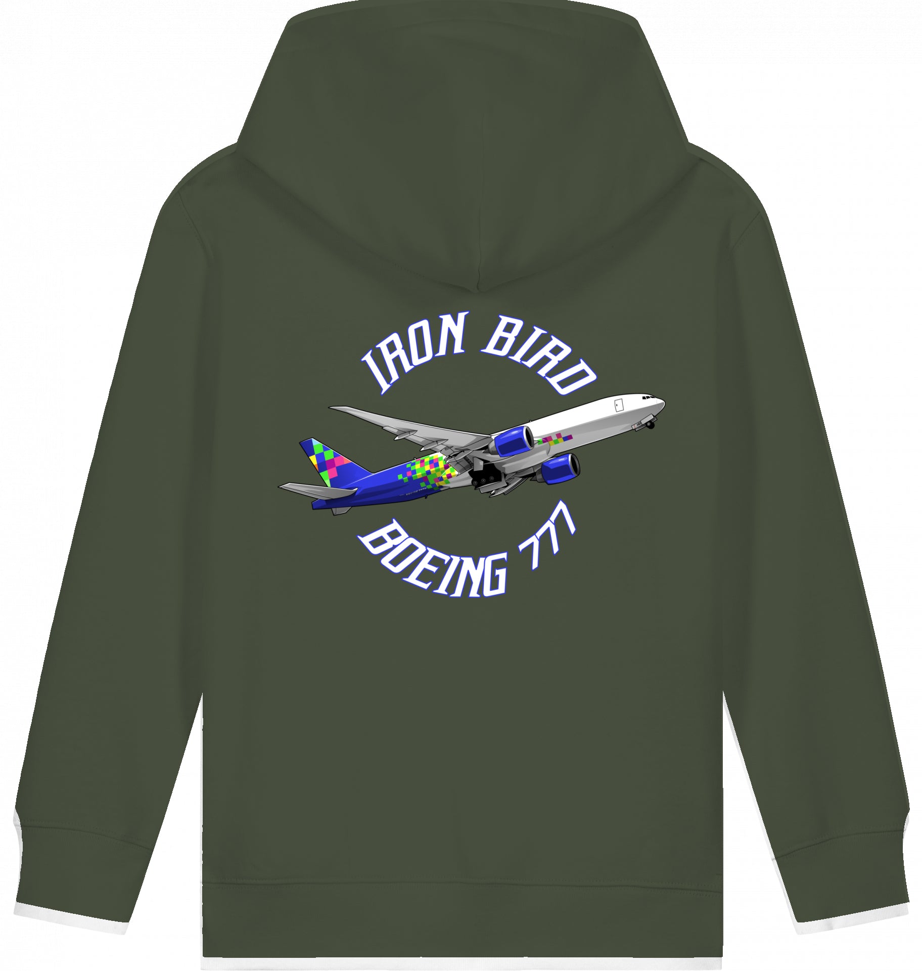 Kids Flugzeug Hoodie Boeing 777 Iron Bird