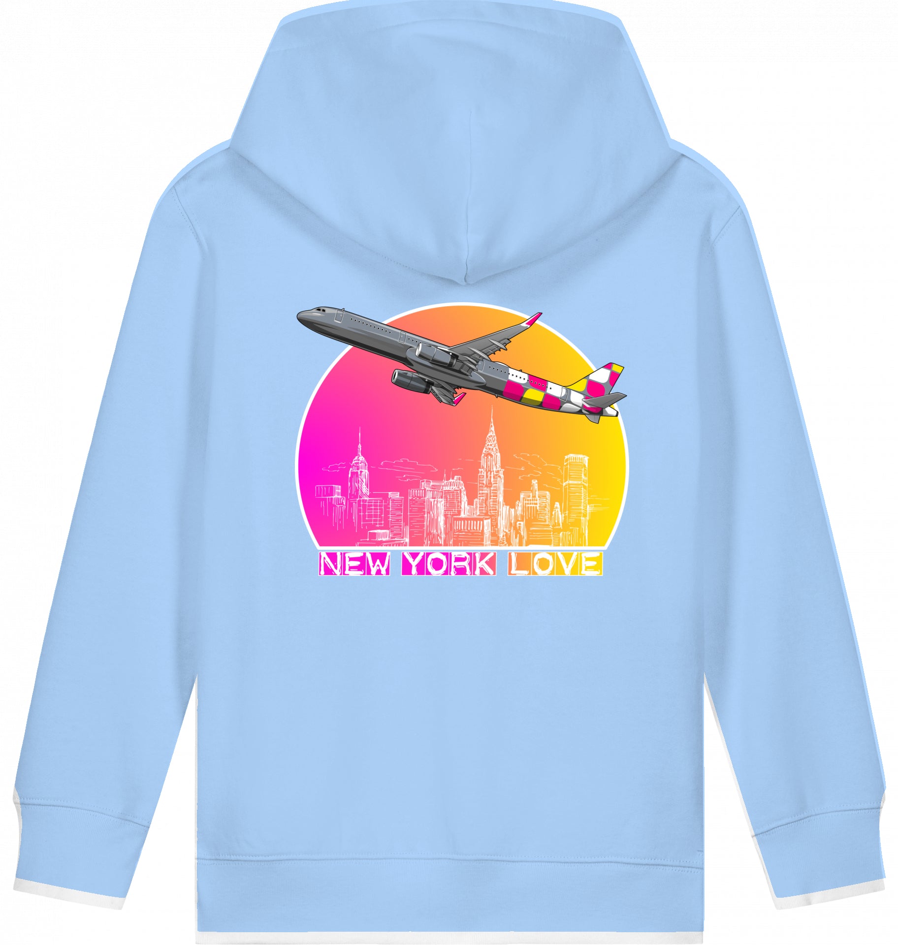 Kids Flugzeug Hoodie Airbus A321 New York
