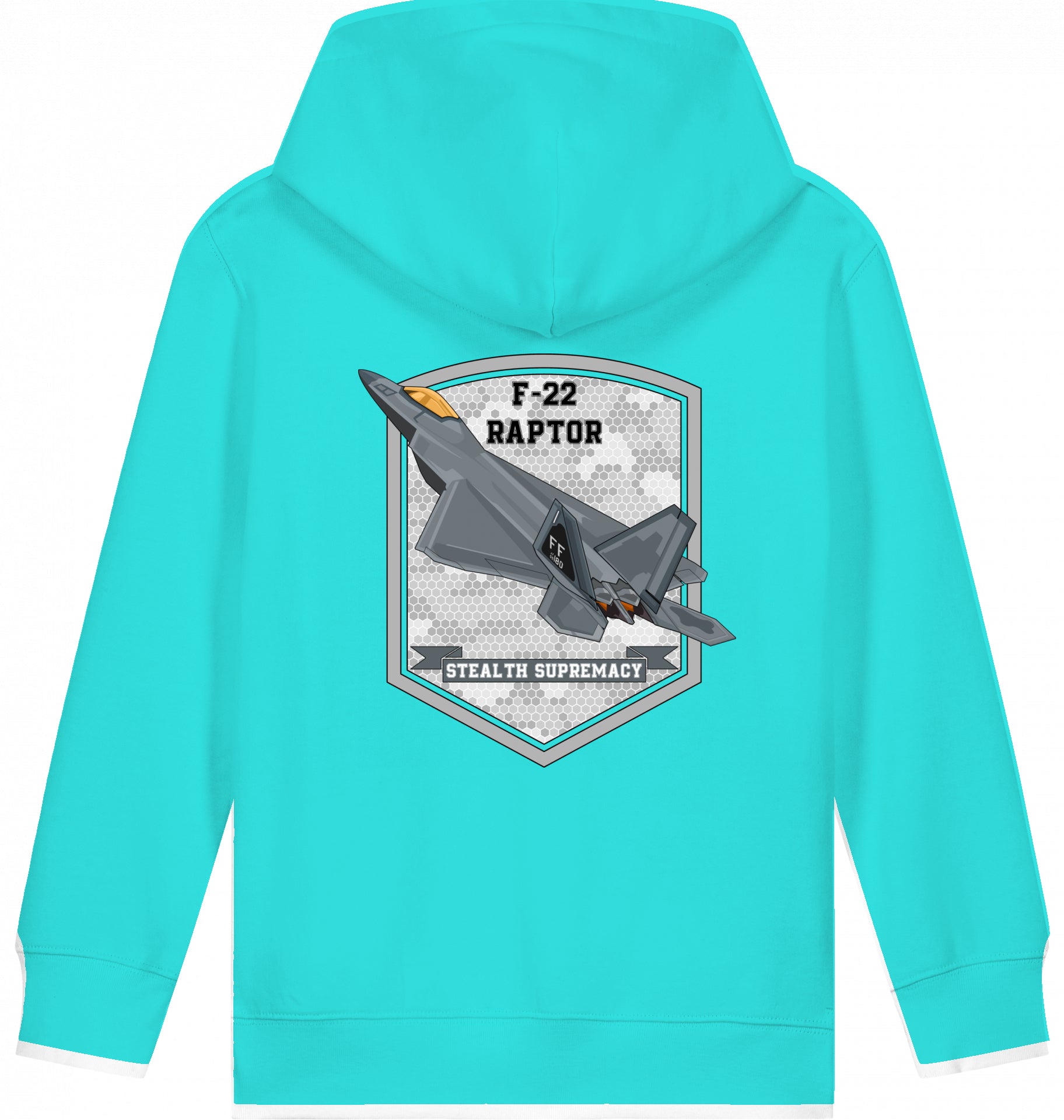 Kids Flugzeug Hoodie F-22 Raptor Stealth Supremacy