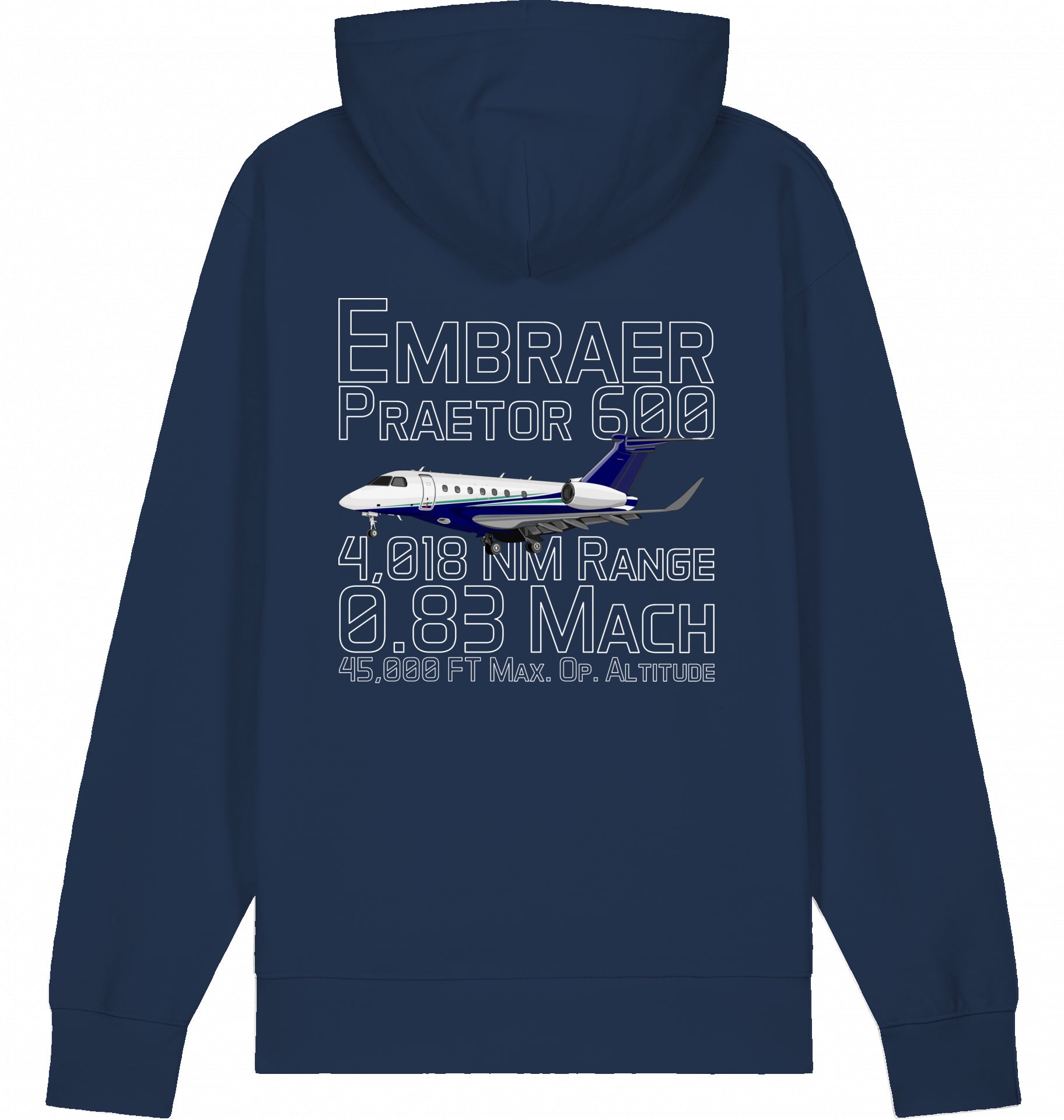 Flugzeug Hoodie Embraer 600 Praetor Datas
