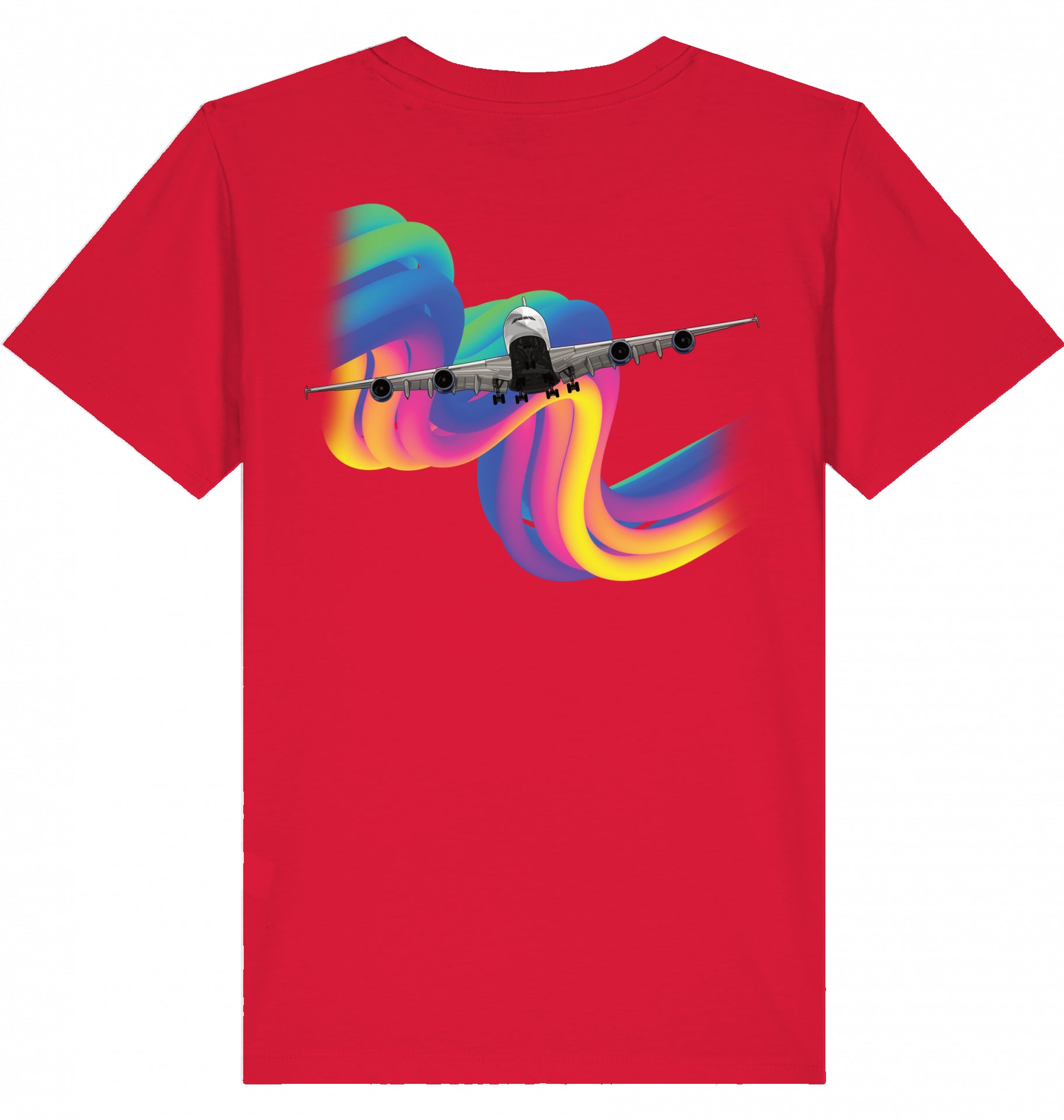 Kids Aviation T-Shirt Airbus A380 Flugzeug Rainbow 2.0