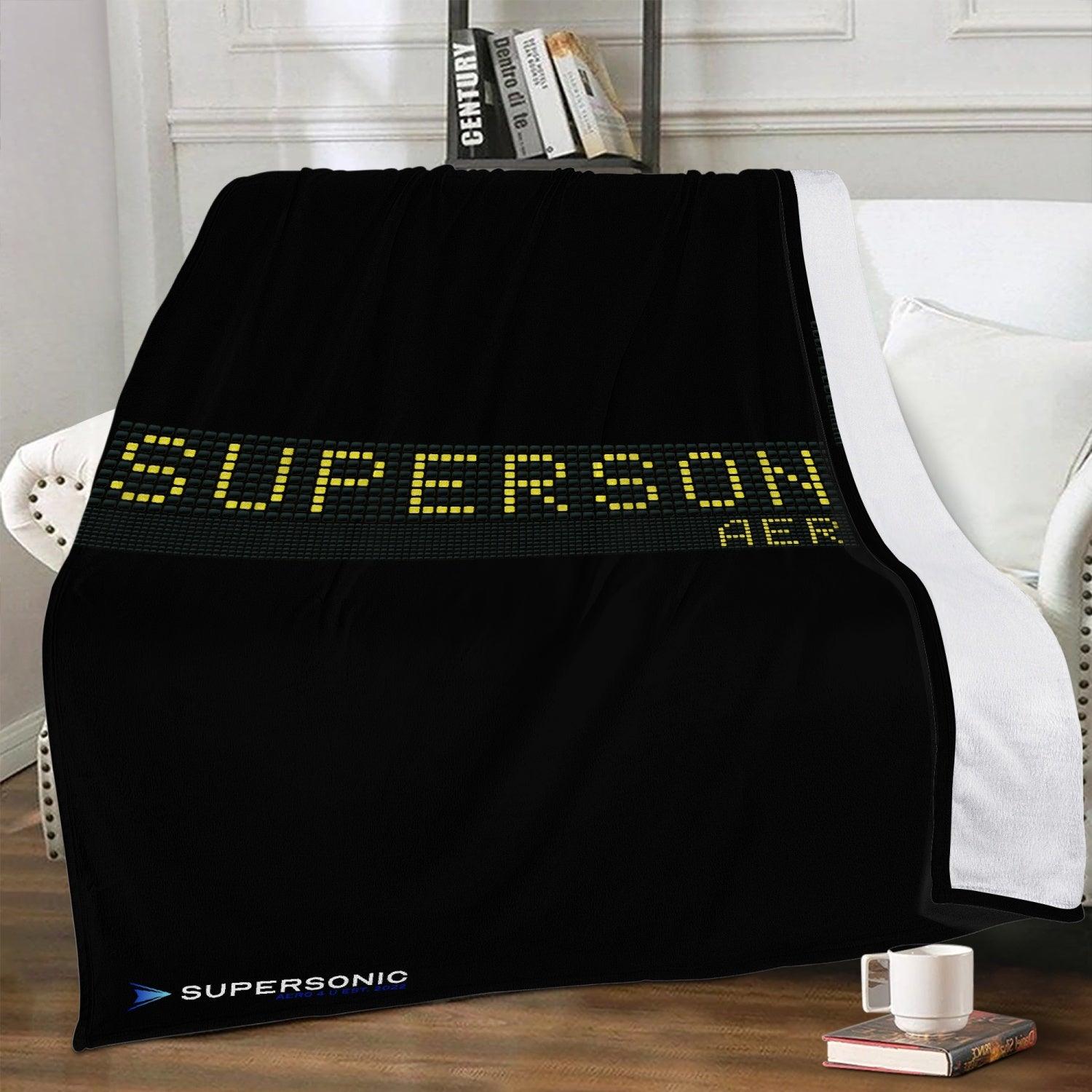 Fleece Decke "Airport Billboard Supersonic Aero 4U" - SUPERSONIC aero 4U