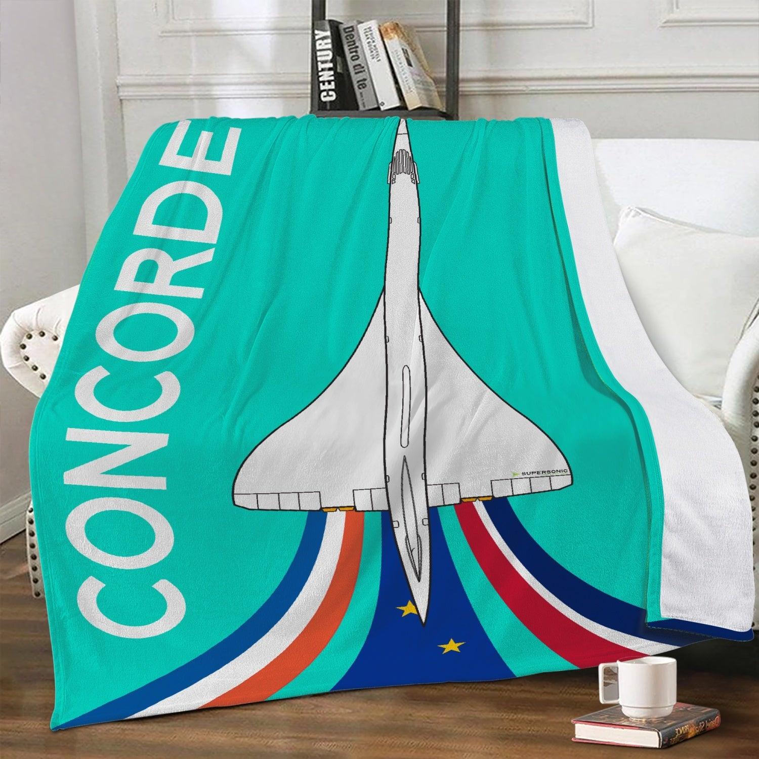 Fleece Decke "Concorde European Supersonic Jet" - SUPERSONIC aero 4U