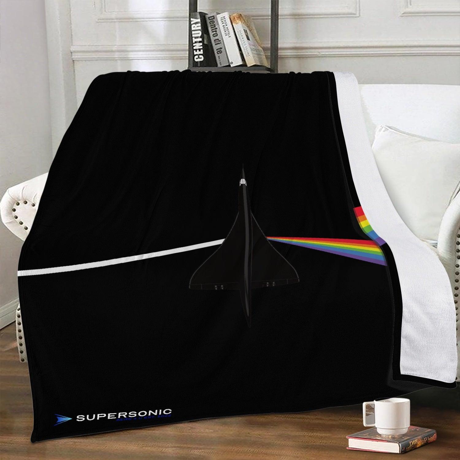 Fleece Decke "Dark Side of Supersonic - Concorde Aircraft" - SUPERSONIC aero 4U